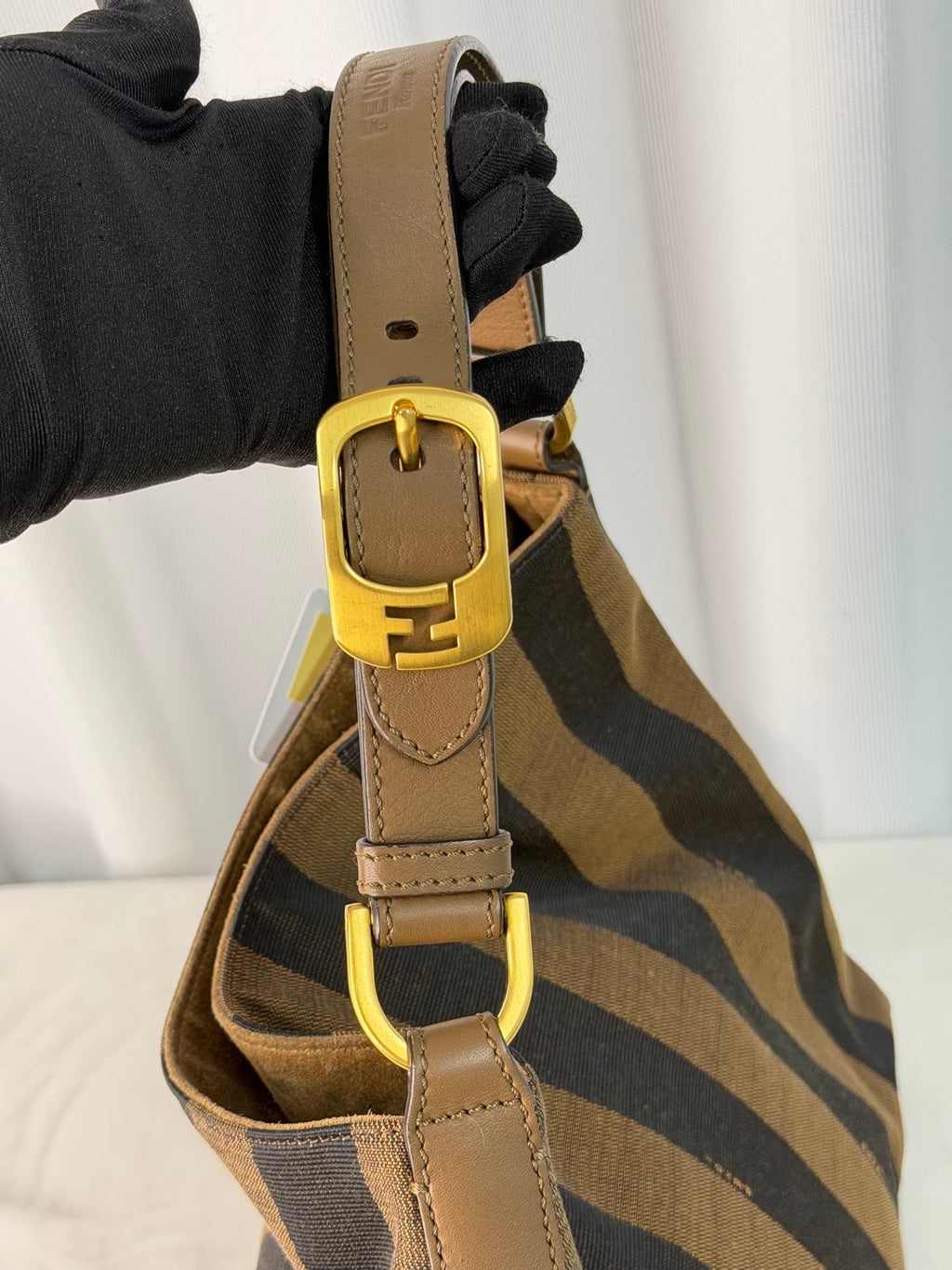 FENDI Pequin Handbag