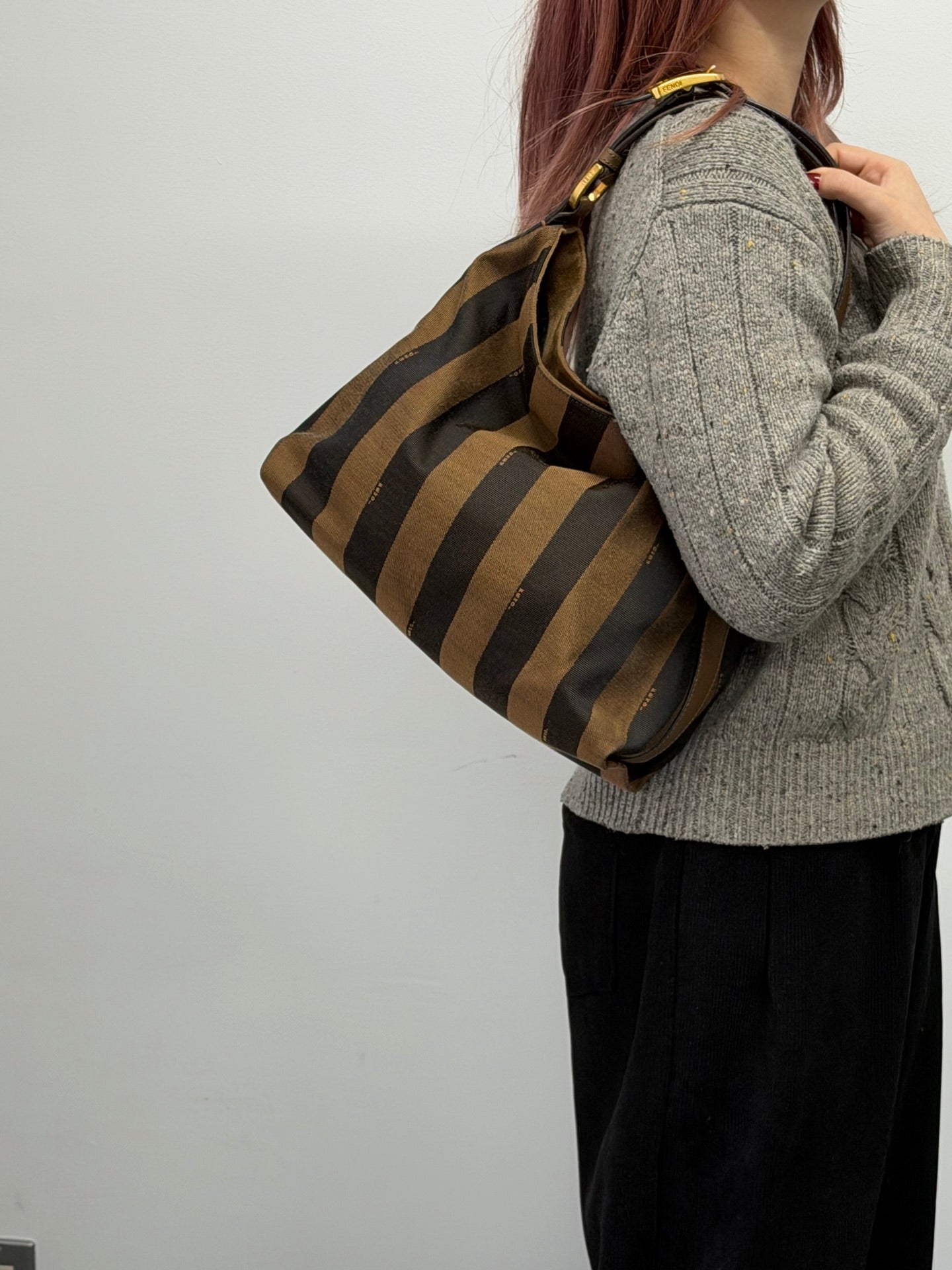 FENDI Pequin Handbag
