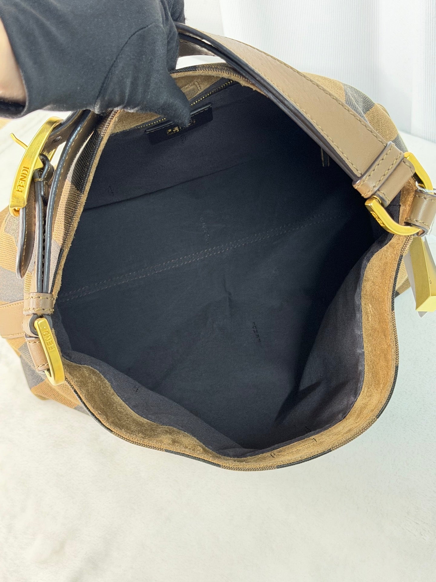 FENDI Pequin Handbag