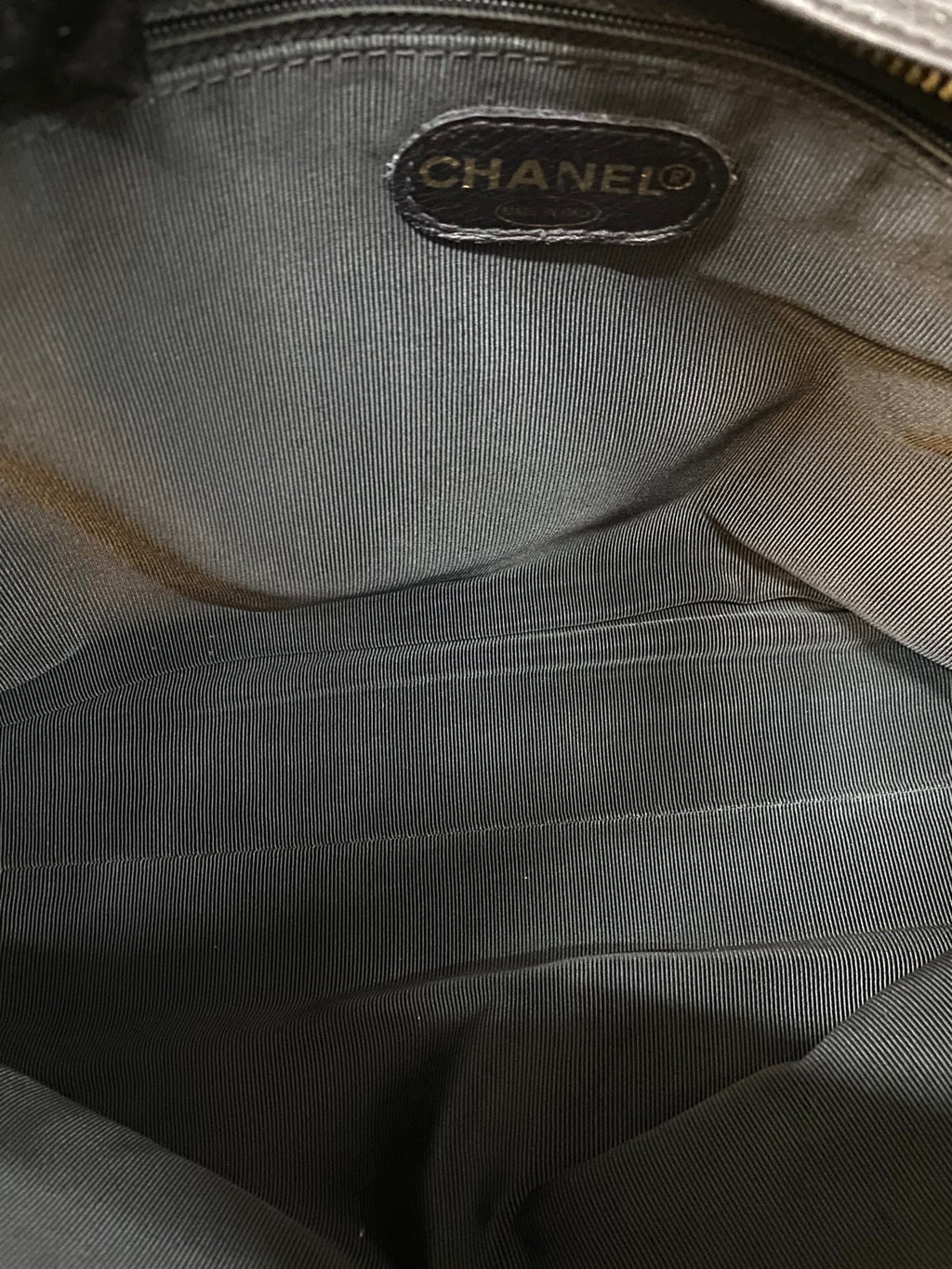 CHANEL Stitches Quilted Lambskin Handbag