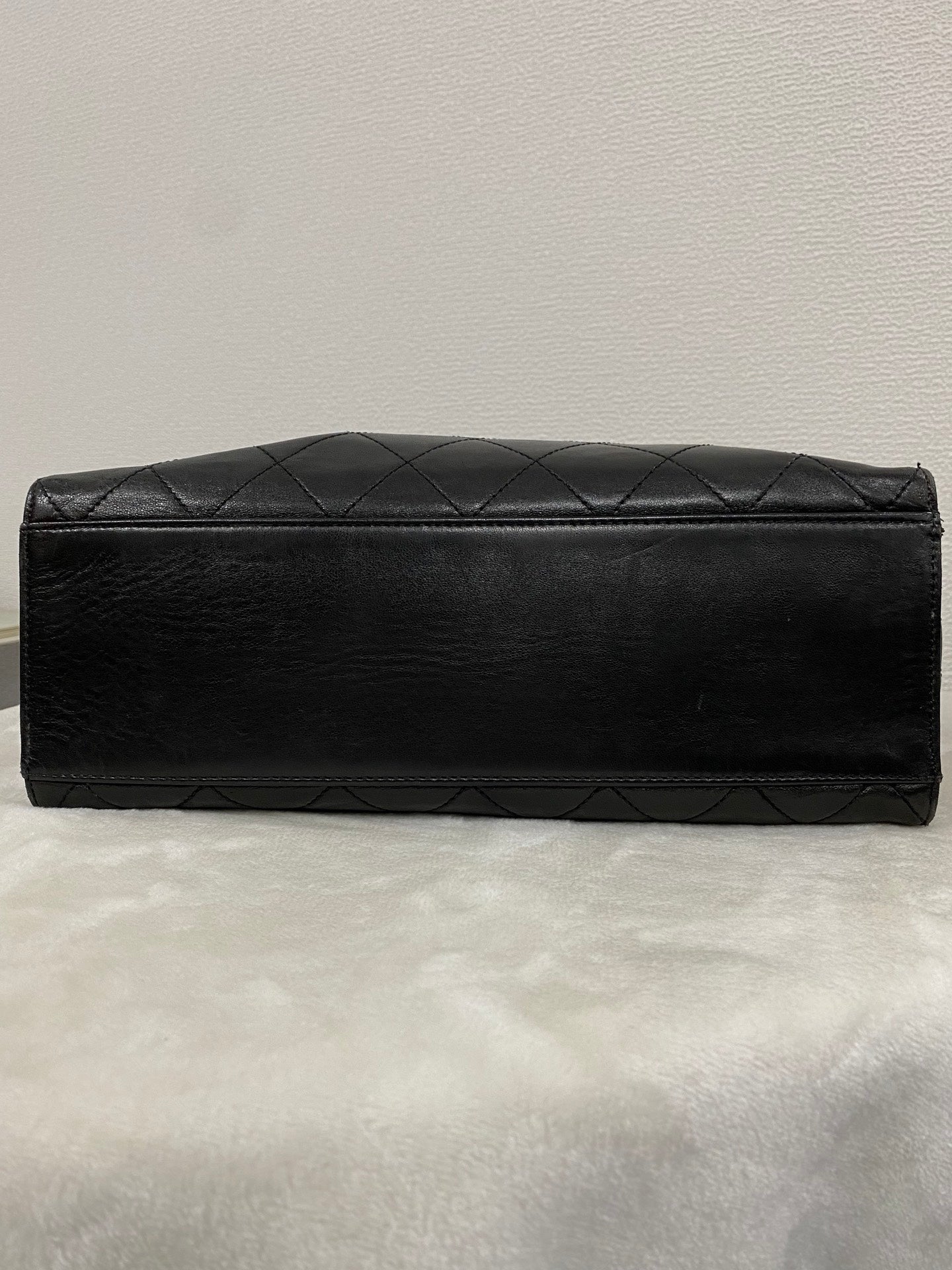 CHANEL Stitches Quilted Lambskin Handbag