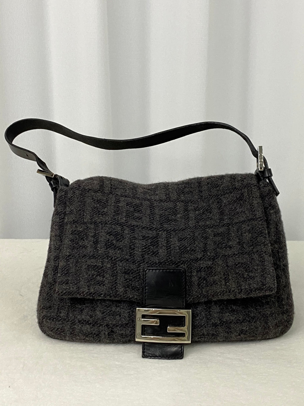 FENDI Cashmere Zucca Baguette Shoulderbag
