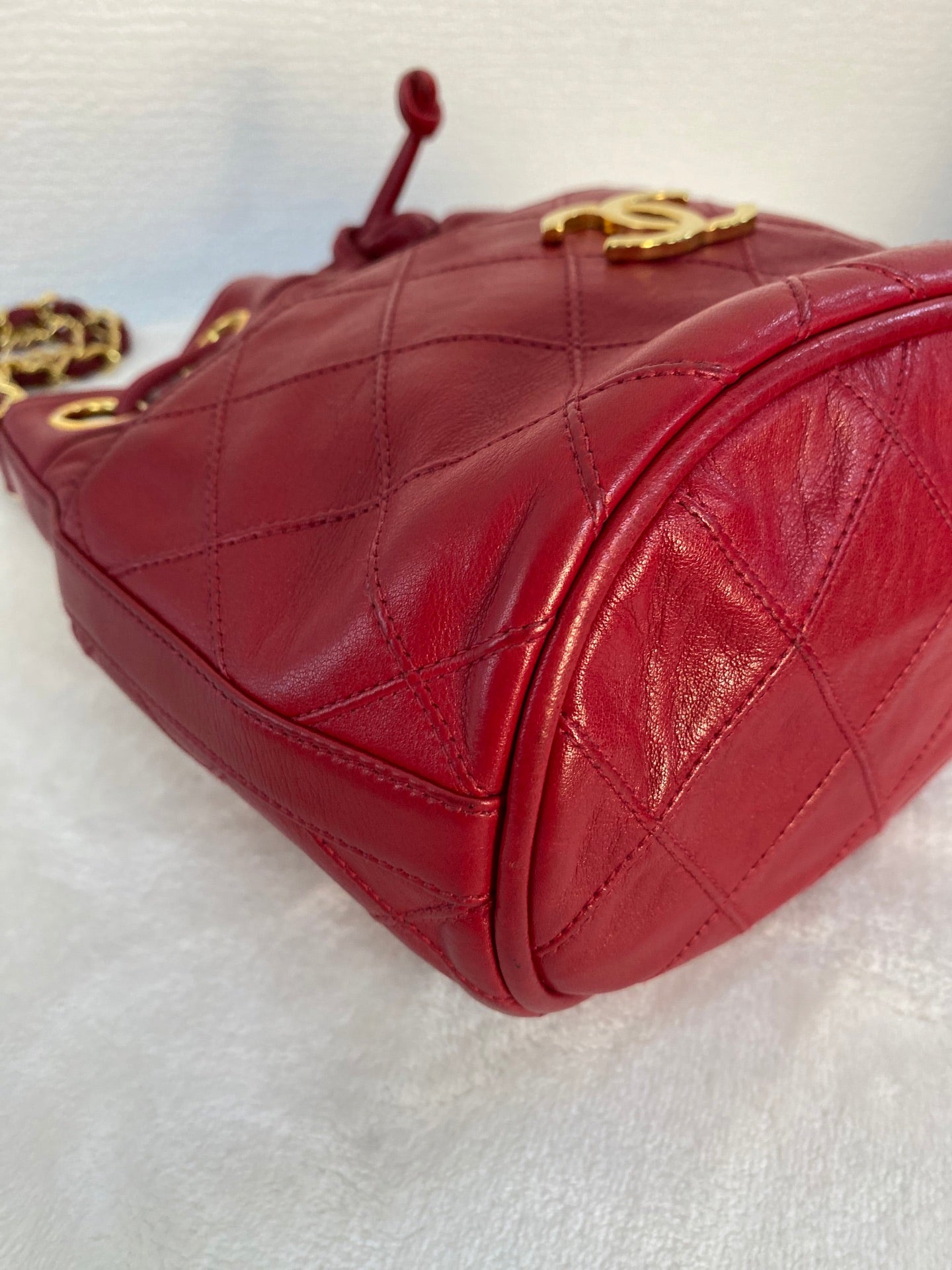 CHANEL Genuine Quilted Bucket Shoulderbag Set