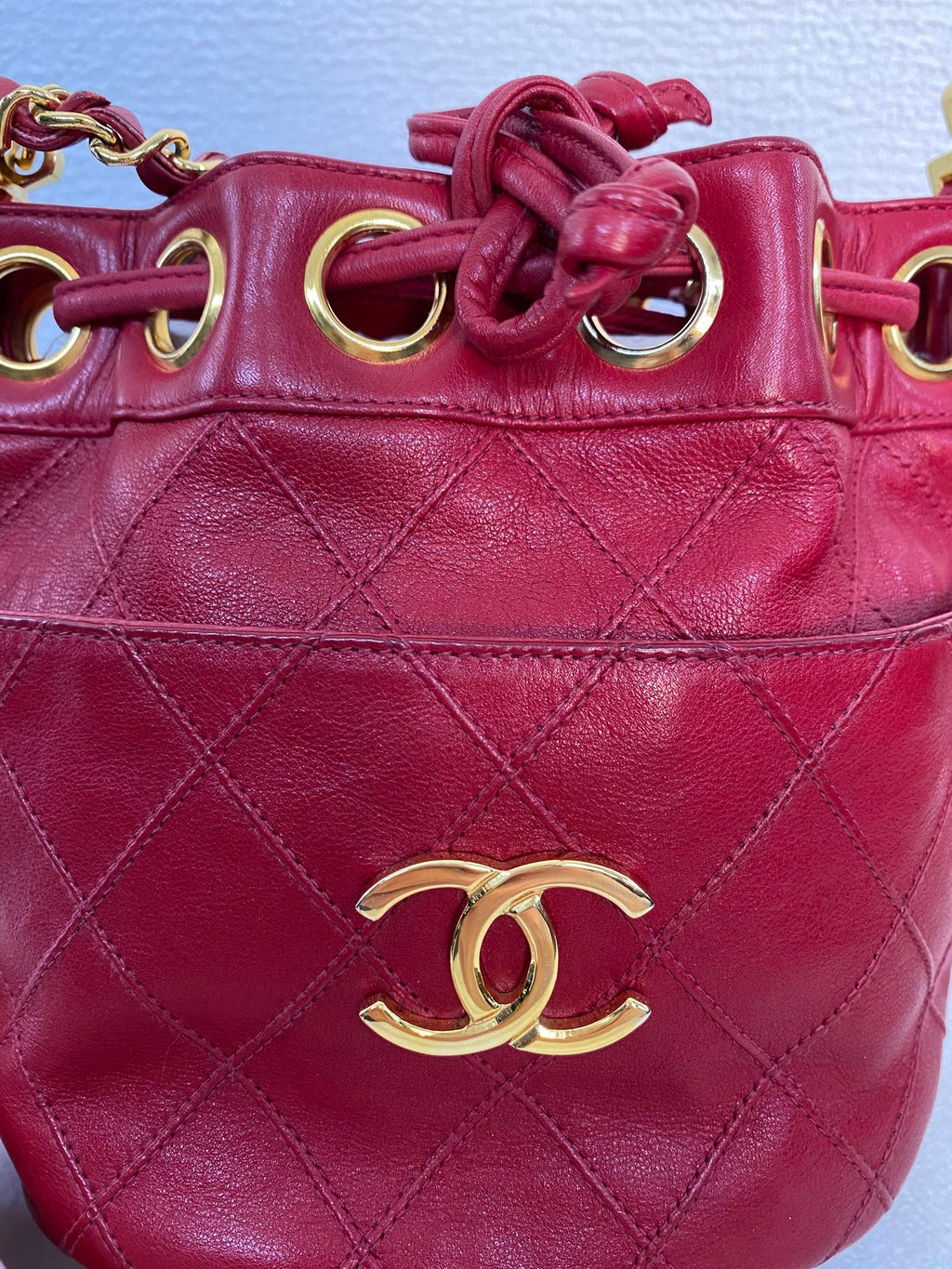 CHANEL Genuine Quilted Bucket Shoulderbag Set