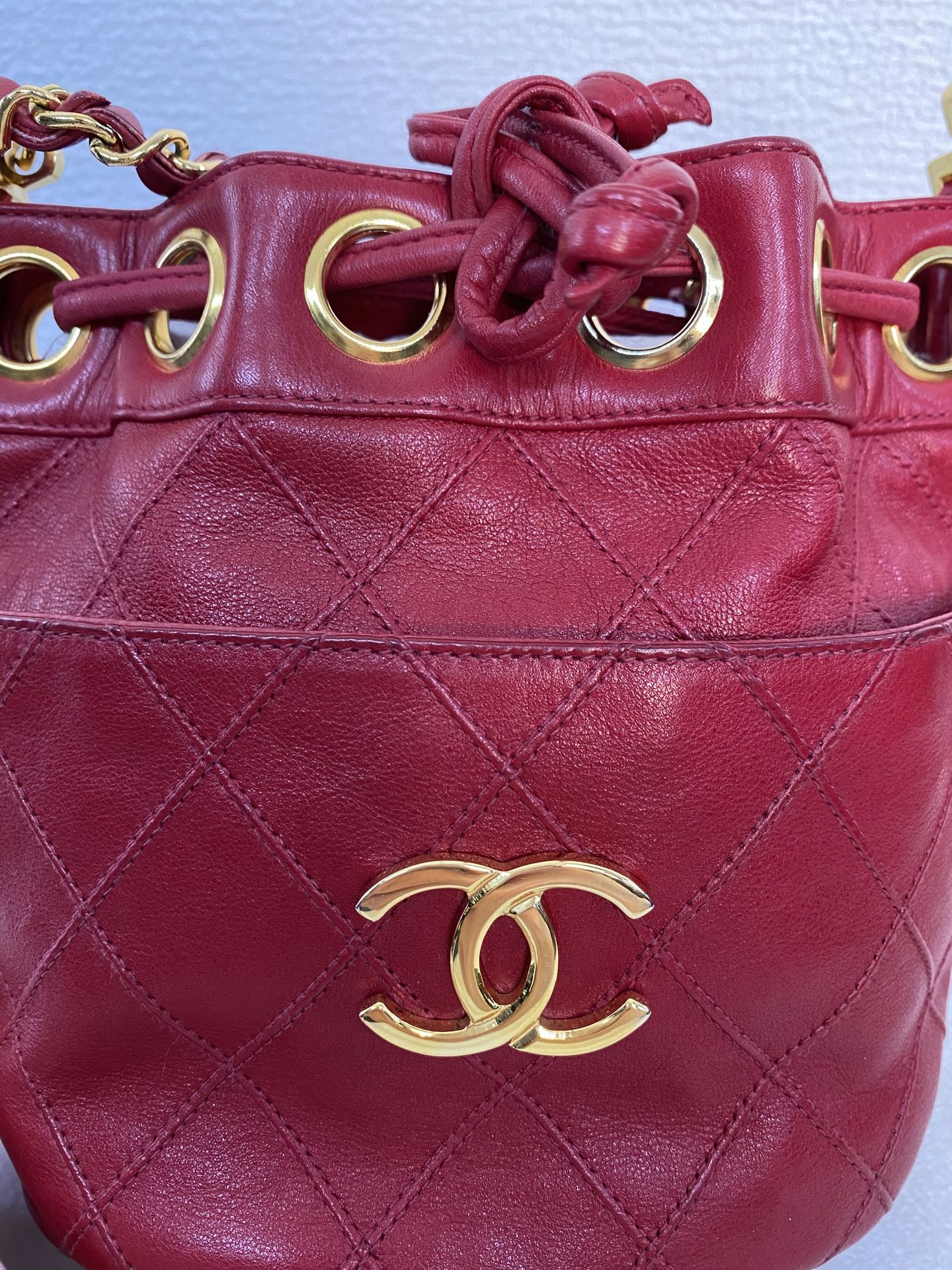 CHANEL Genuine Quilted Bucket Shoulderbag Set