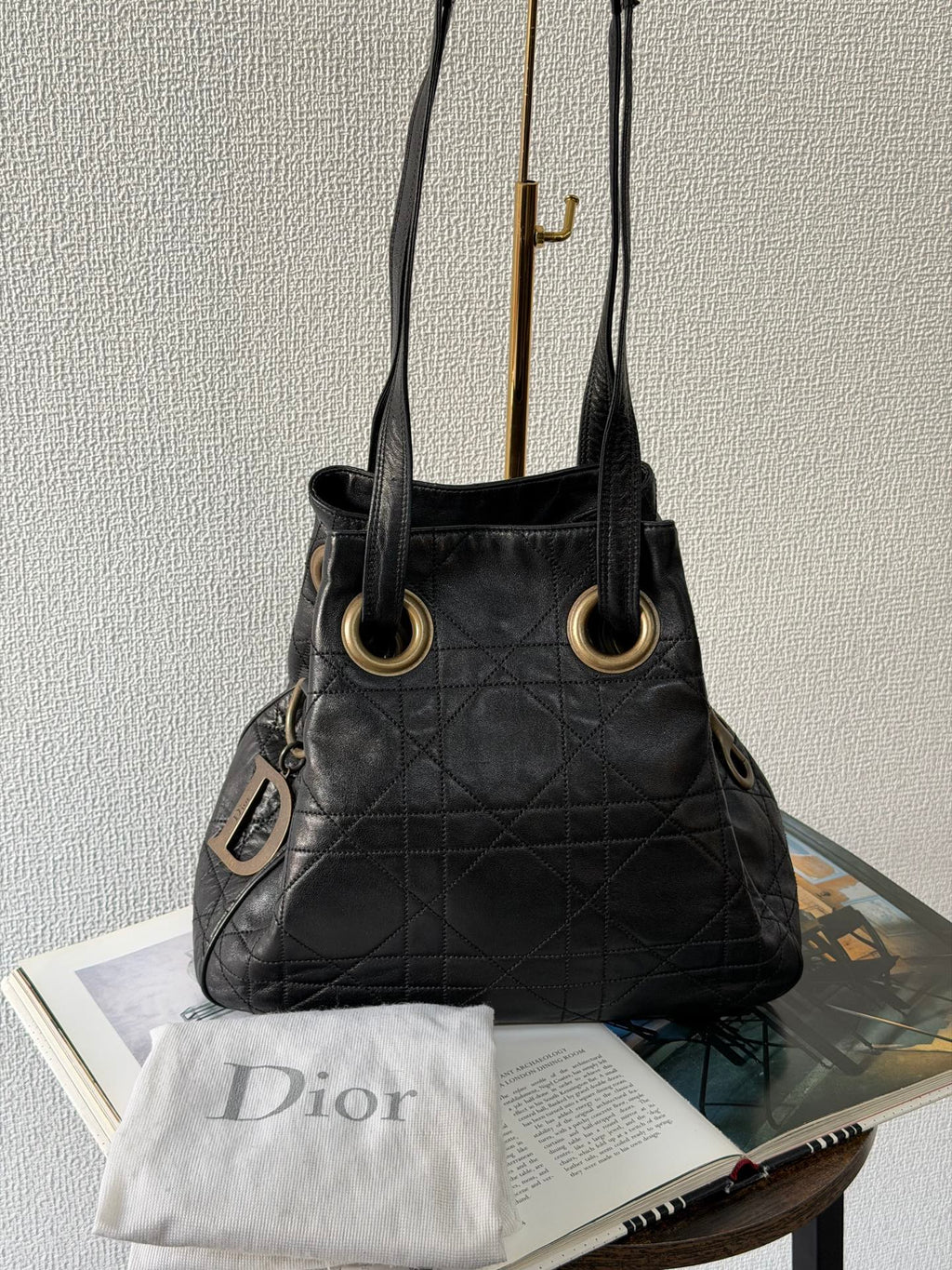 CHRISTIAN DIOR Genuine Leather 2WAY Shoulderbag