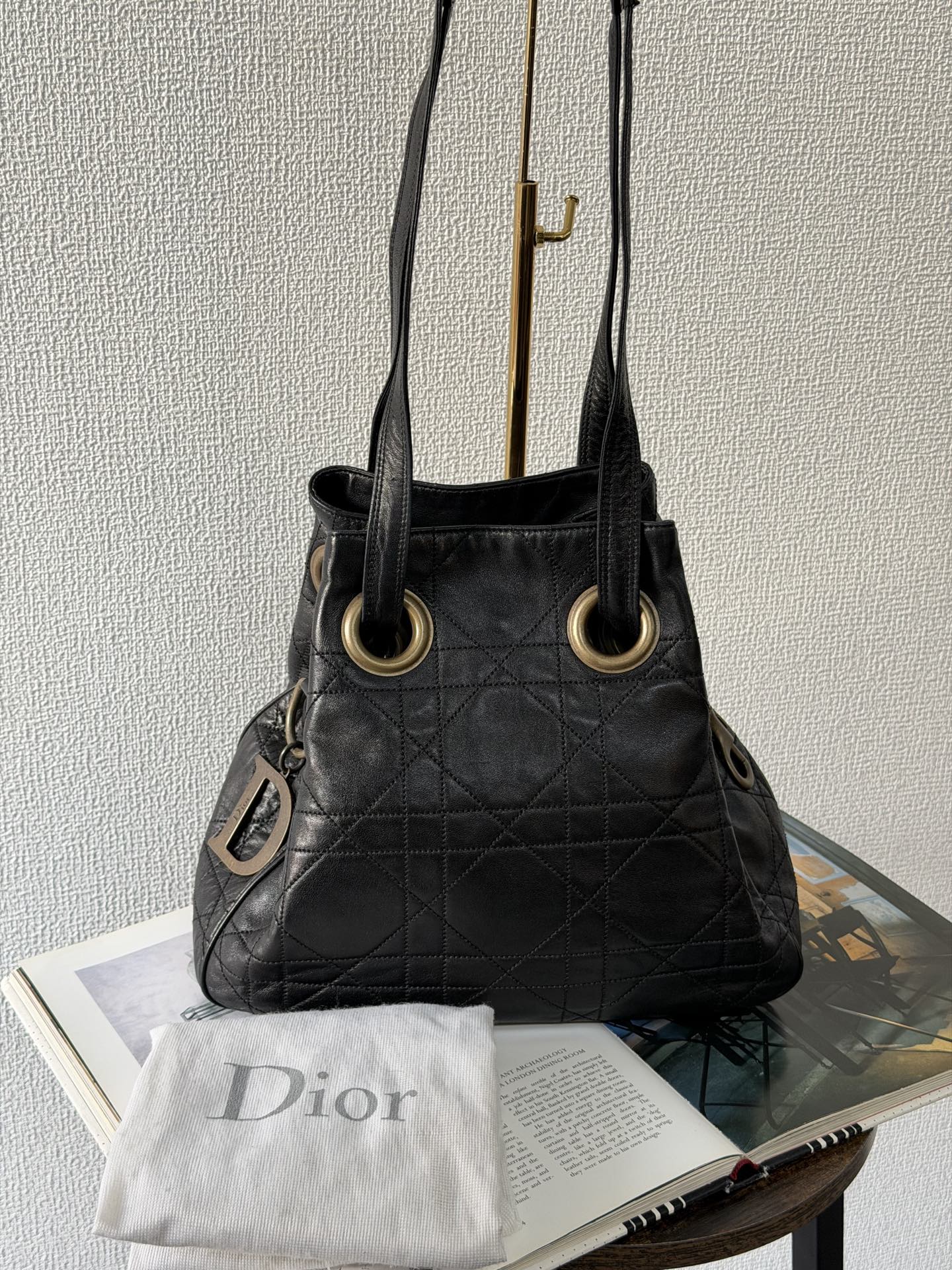 CHRISTIAN DIOR Genuine Leather 2WAY Shoulderbag
