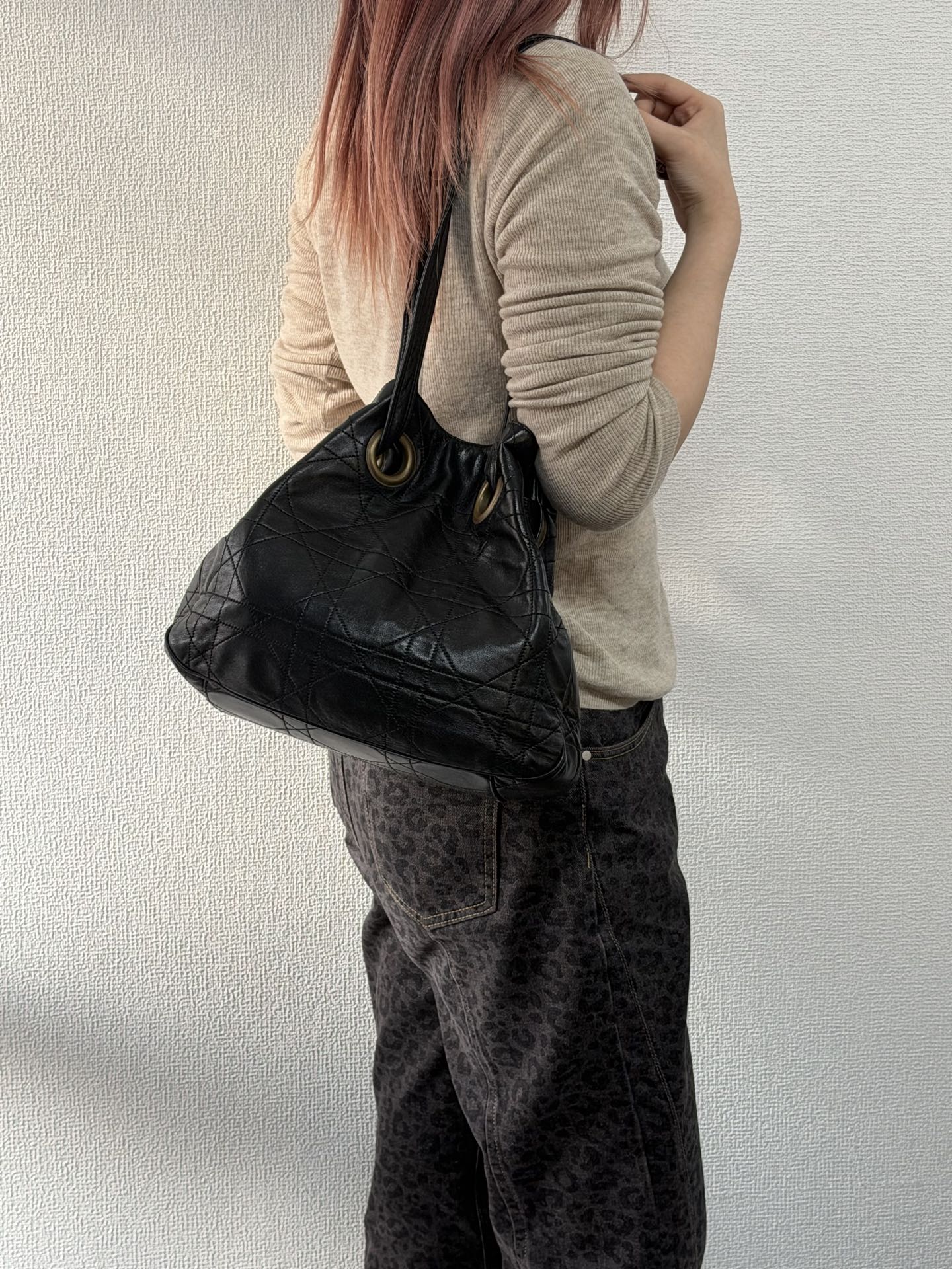 CHRISTIAN DIOR Genuine Leather 2WAY Shoulderbag