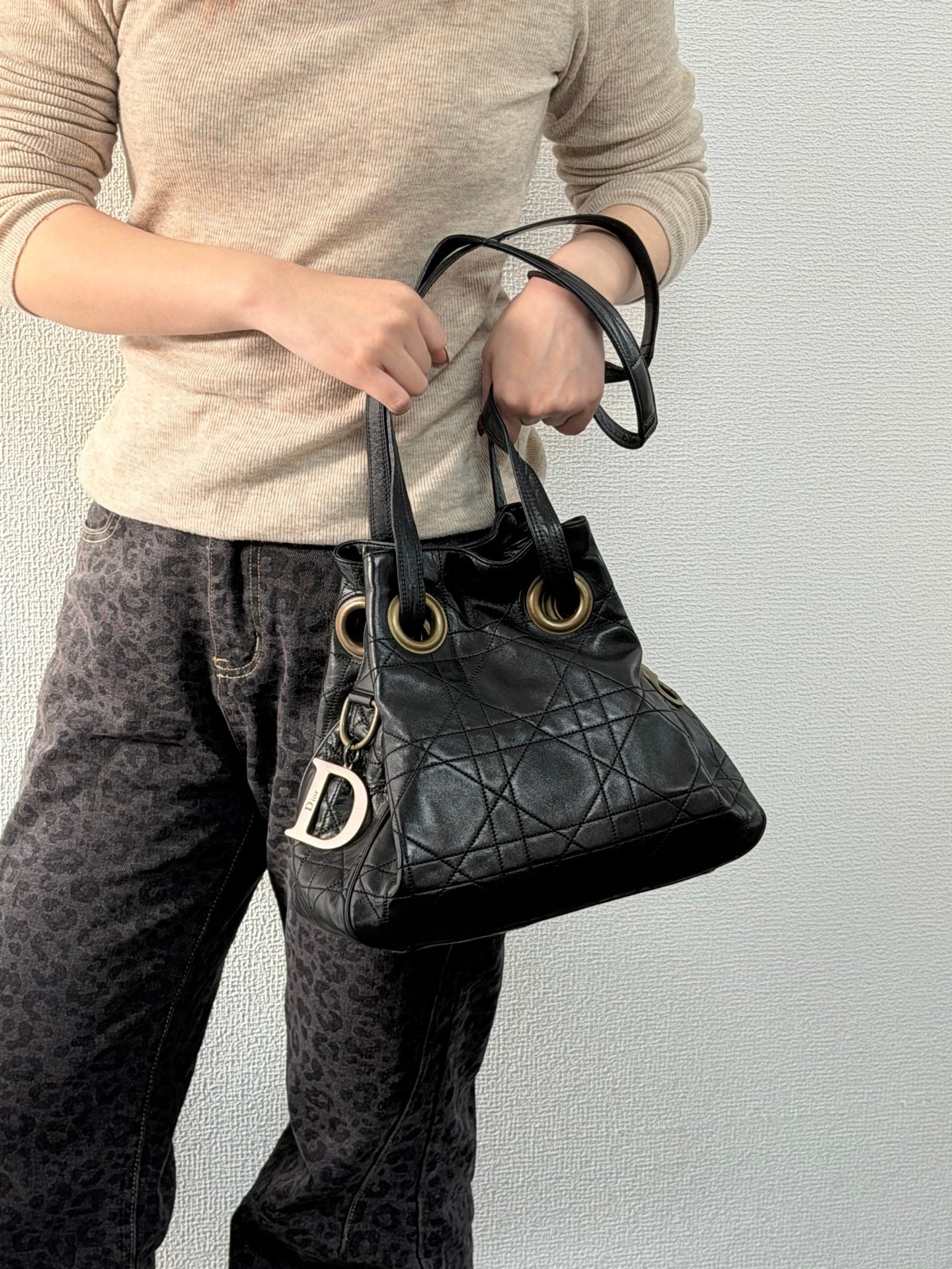 CHRISTIAN DIOR Genuine Leather 2WAY Shoulderbag