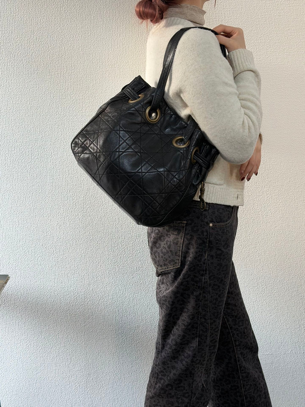CHRISTIAN DIOR Genuine Leather 2WAY Shoulderbag
