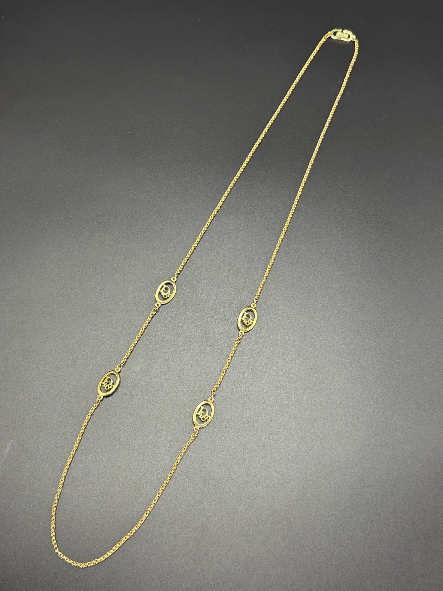 CHRISTIAN DIOR Multiple Layer Logo Necklace