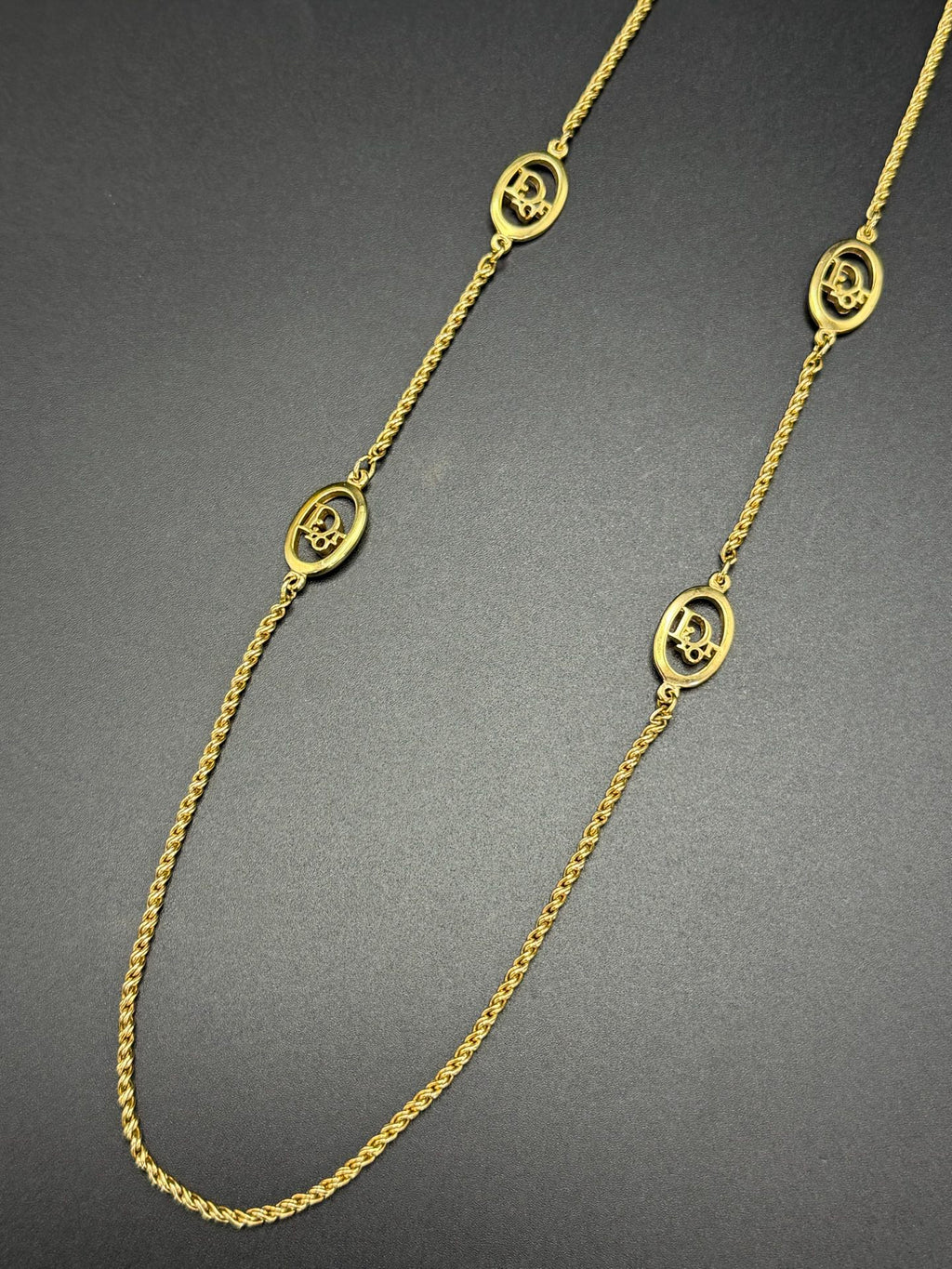 CHRISTIAN DIOR Multiple Layer Logo Necklace