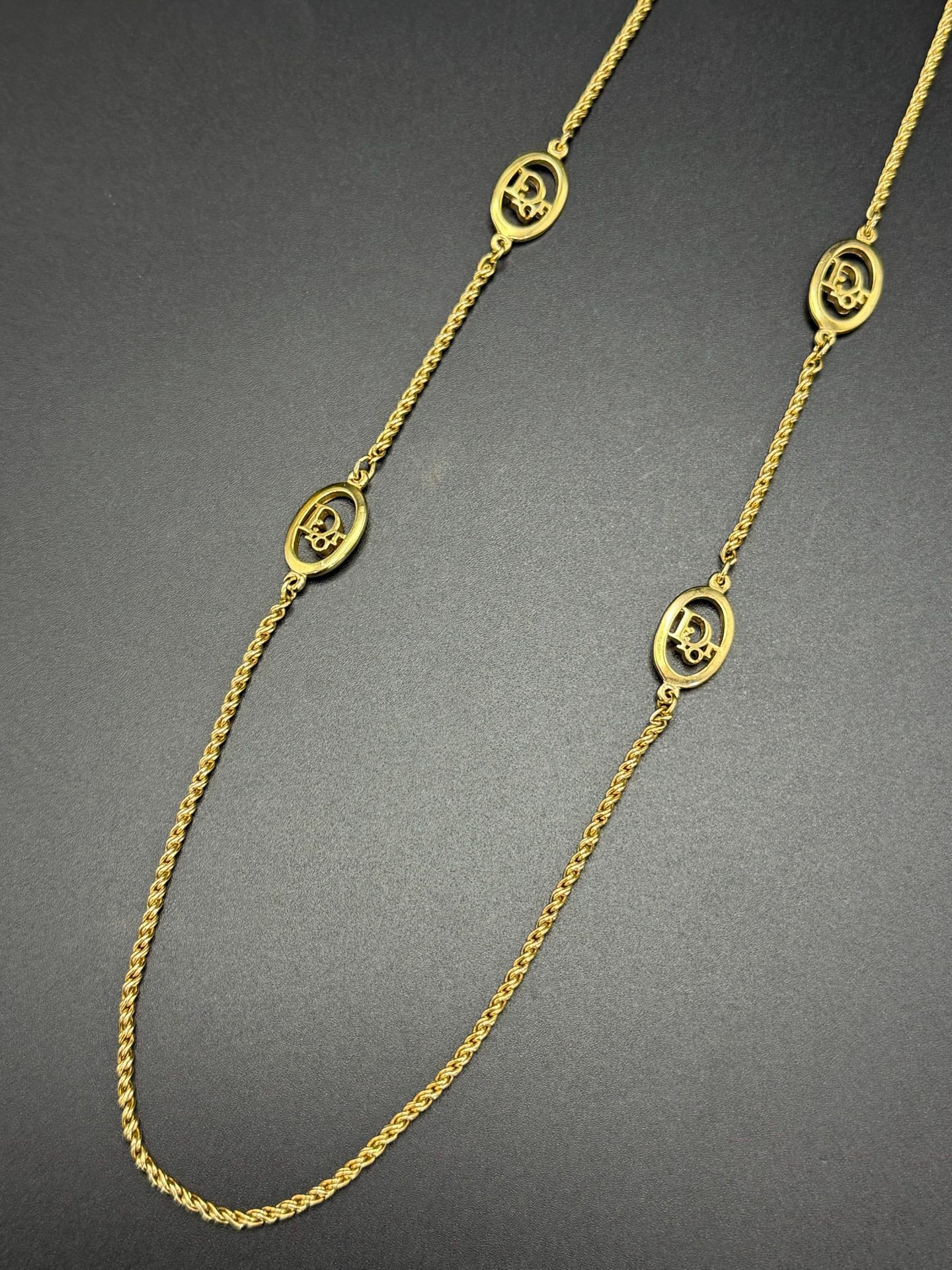 CHRISTIAN DIOR Multiple Layer Logo Necklace