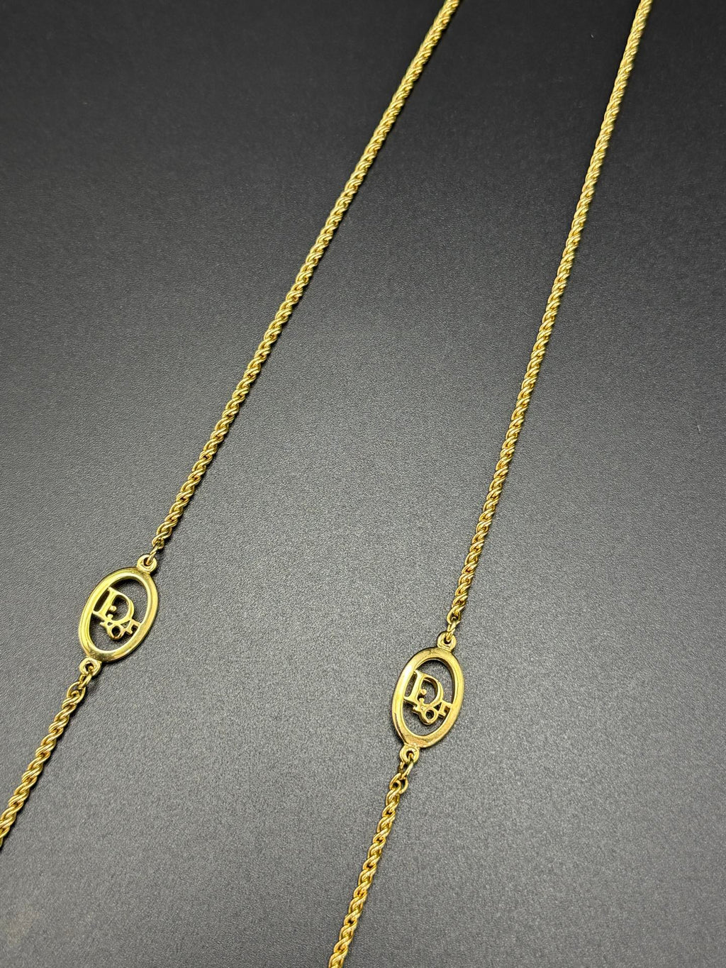CHRISTIAN DIOR Multiple Layer Logo Necklace