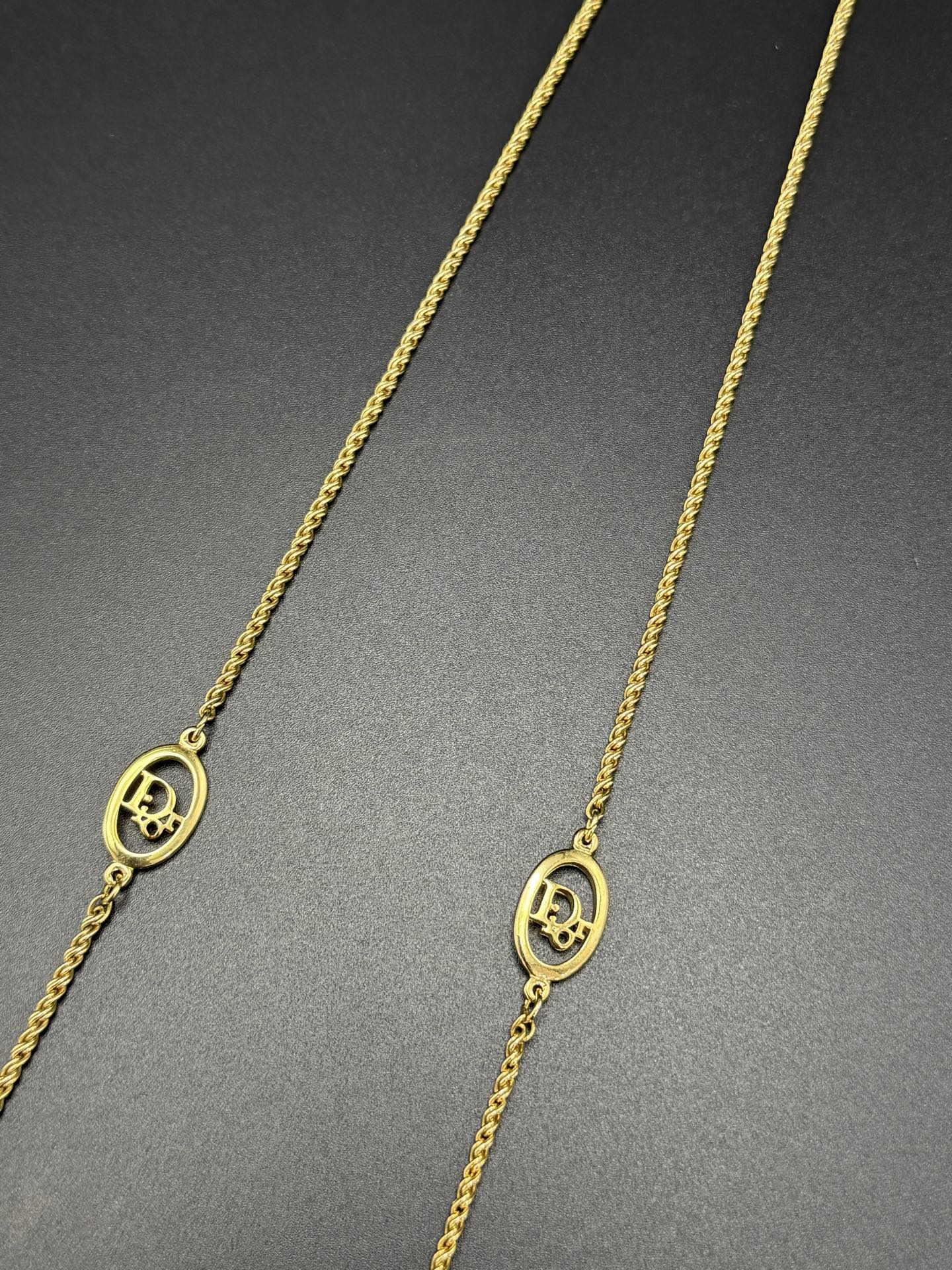 CHRISTIAN DIOR Multiple Layer Logo Necklace