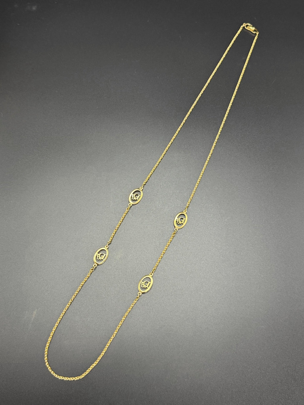 CHRISTIAN DIOR Multiple Layer Logo Necklace