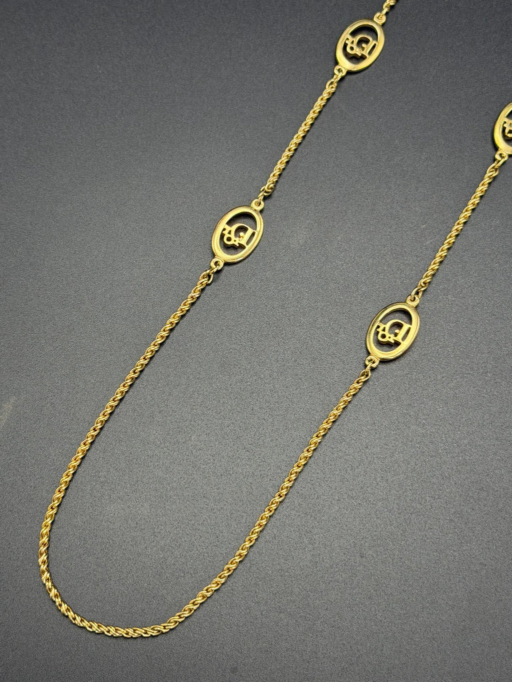 CHRISTIAN DIOR Multiple Layer Logo Necklace