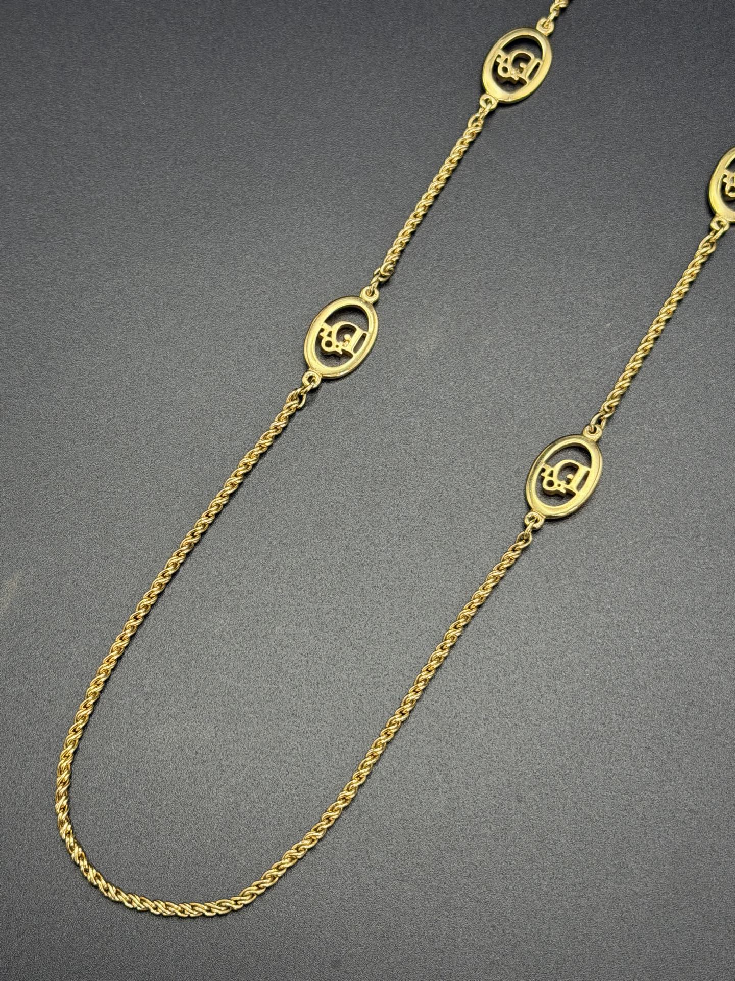 CHRISTIAN DIOR Multiple Layer Logo Necklace