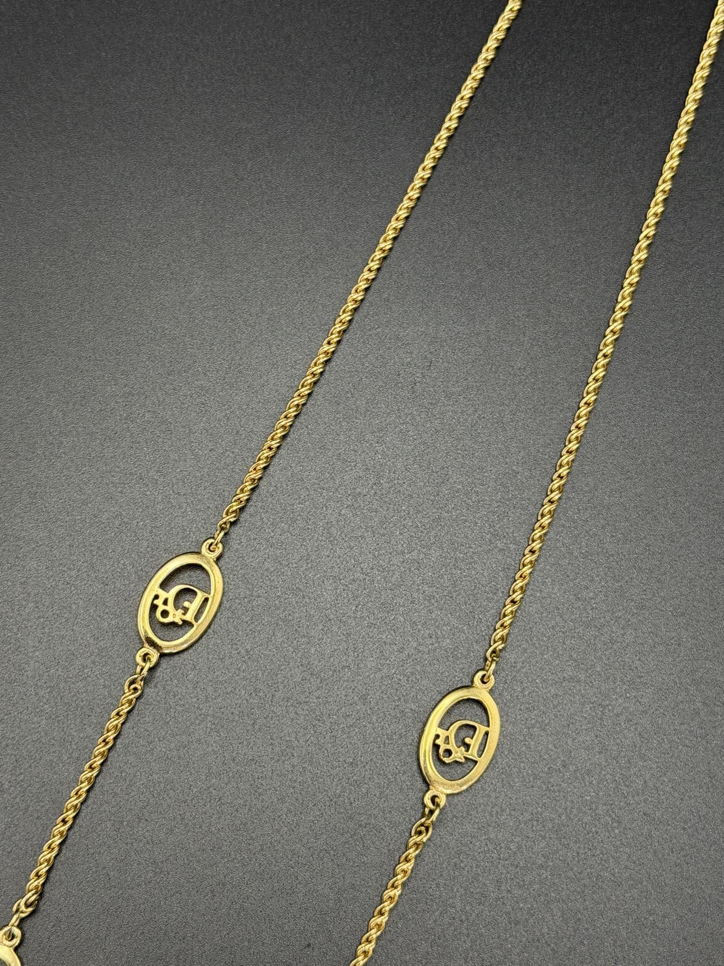 CHRISTIAN DIOR Multiple Layer Logo Necklace