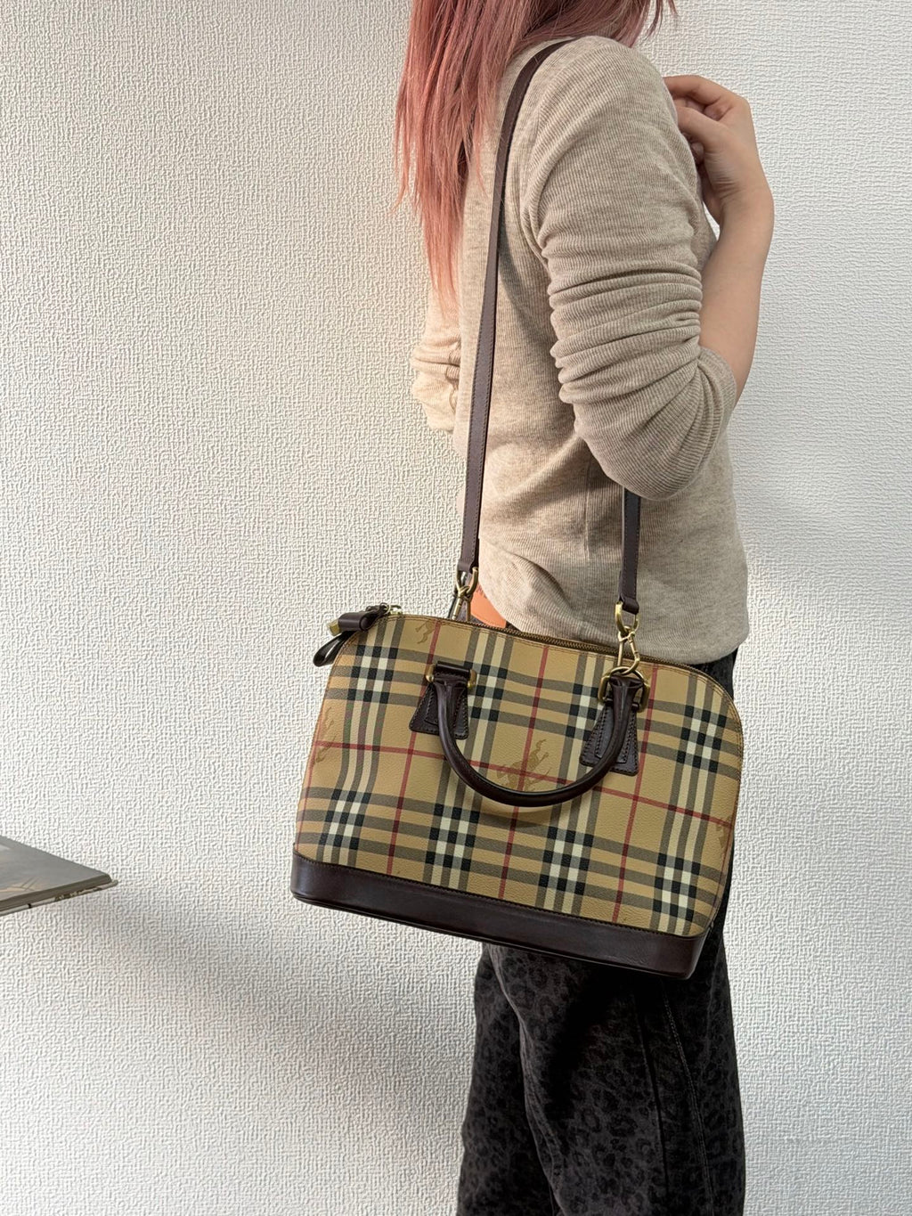 BURBERRY Check 2way Shoulderbag