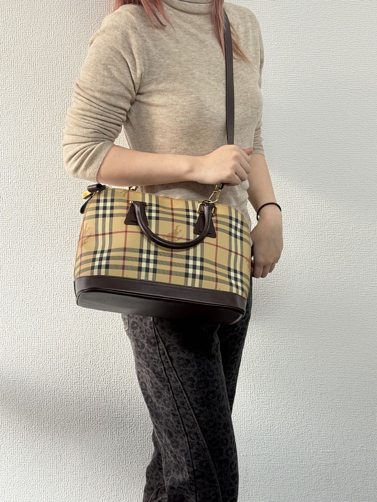 BURBERRY Check 2way Shoulderbag
