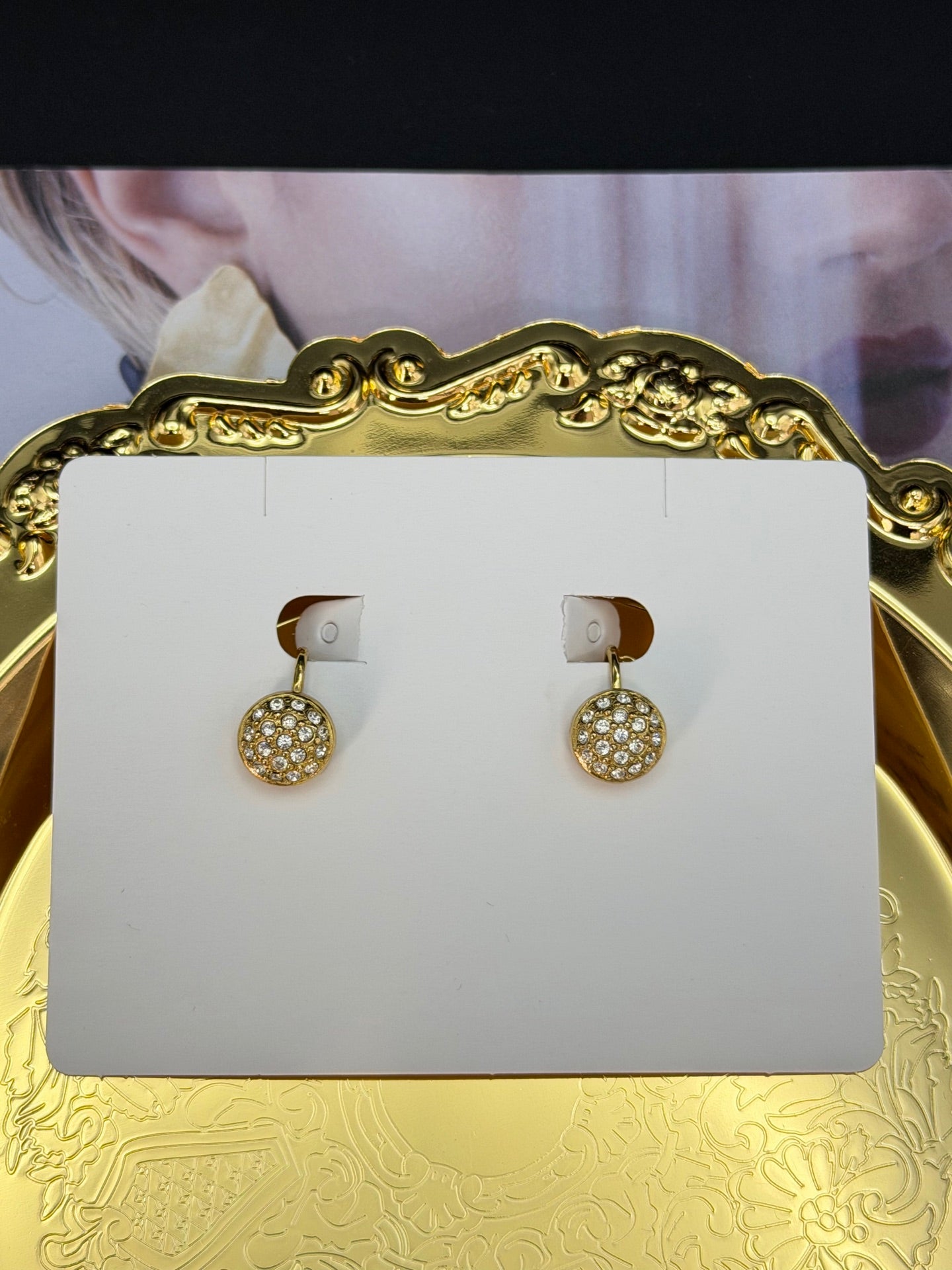 CHRISTIAN DIOR Rheinstone Earring