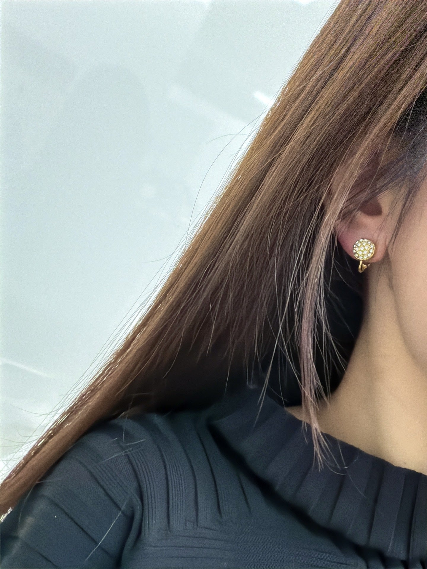 CHRISTIAN DIOR Rheinstone Earring