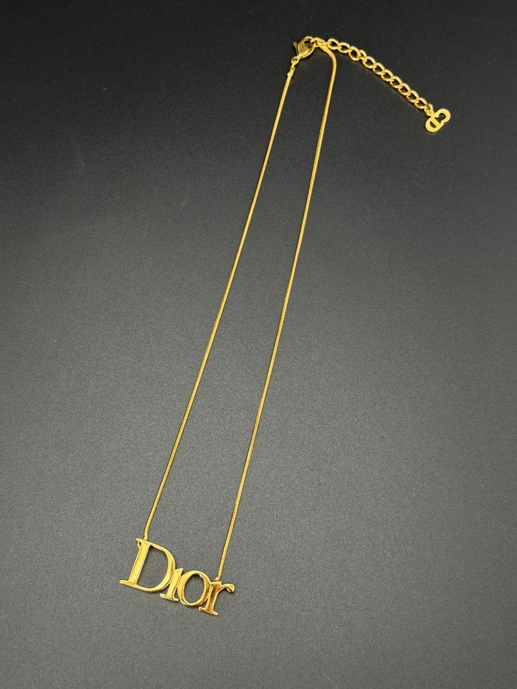 CHRISTIAN DIOR Vintage Logo Necklace