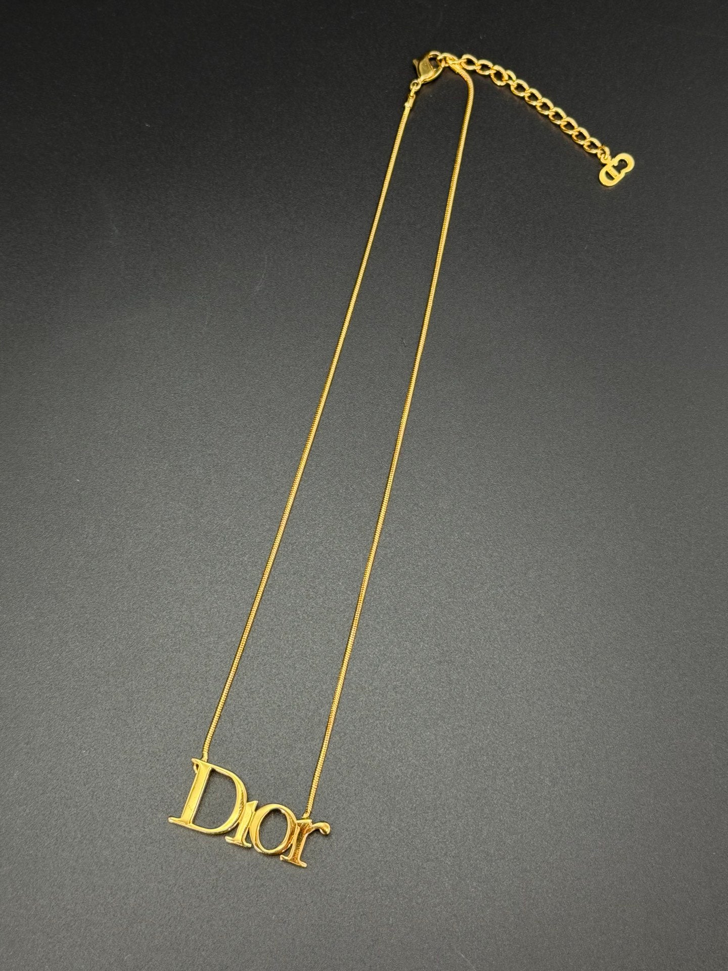 CHRISTIAN DIOR Vintage Logo Necklace