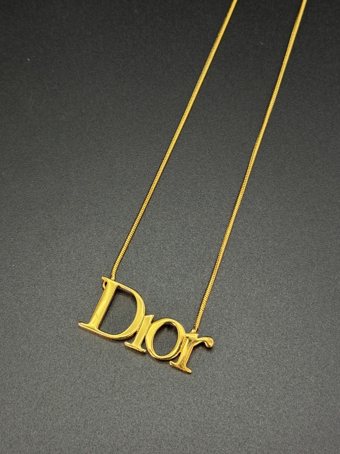 CHRISTIAN DIOR Vintage Logo Necklace