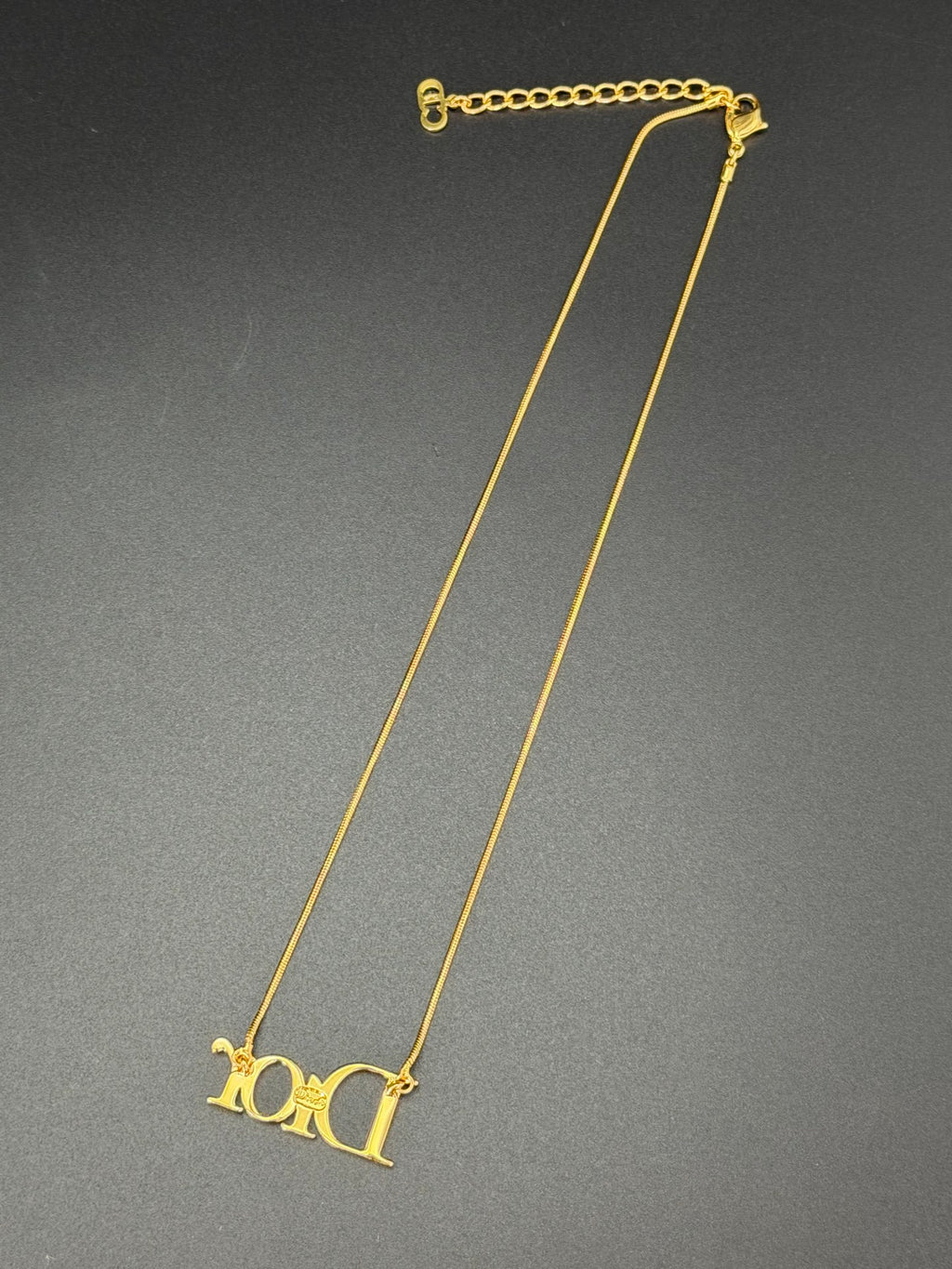 CHRISTIAN DIOR Vintage Logo Necklace