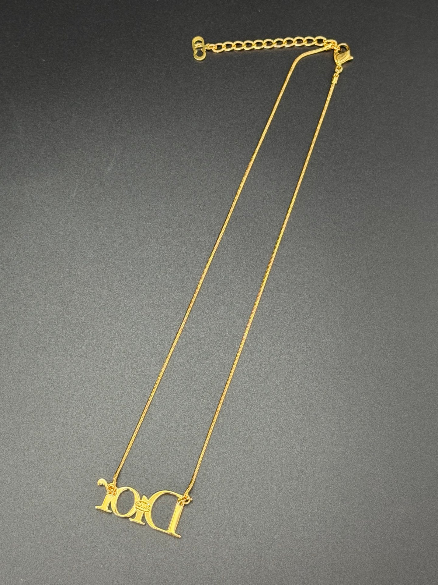 CHRISTIAN DIOR Vintage Logo Necklace