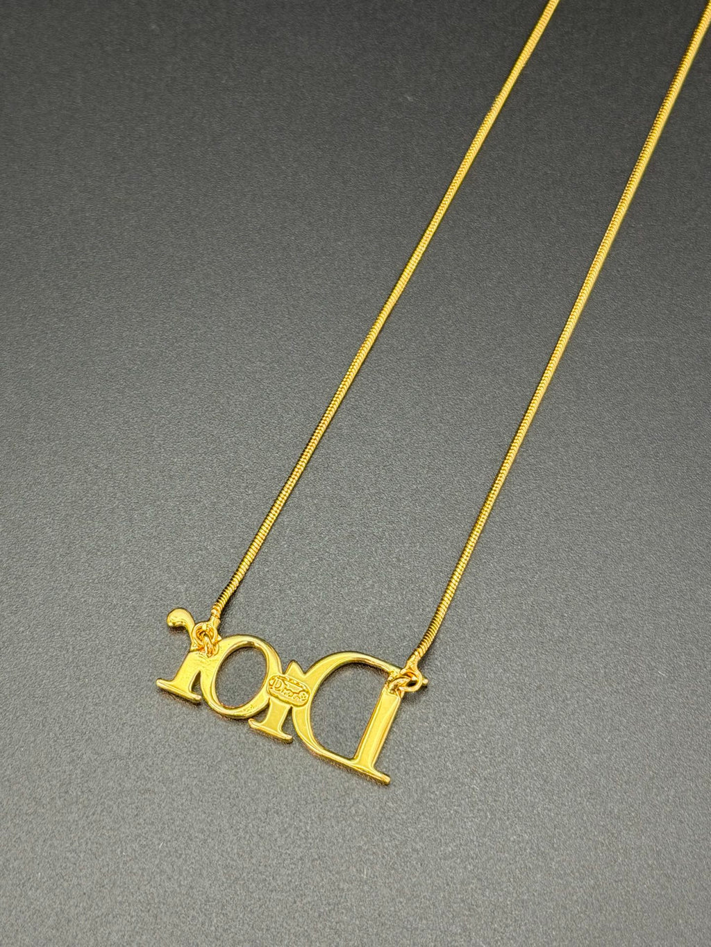 CHRISTIAN DIOR Vintage Logo Necklace