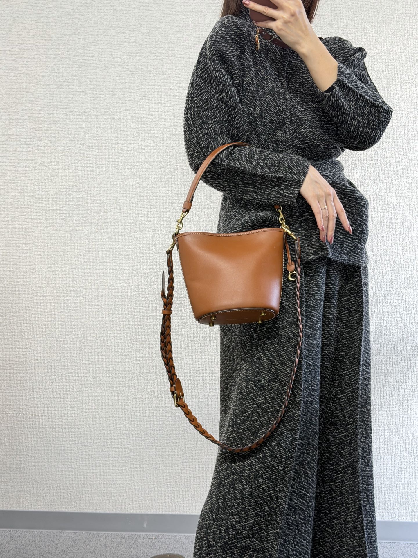 COACH 2WAY Leather Bucket Shoulderbag