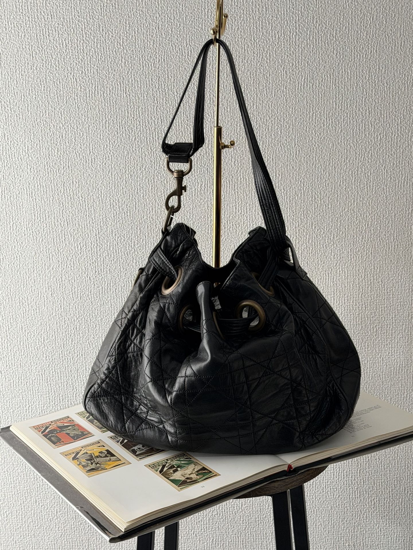 CHRISTIAN DIOR Stitch Genuine 2way Shoulderbag