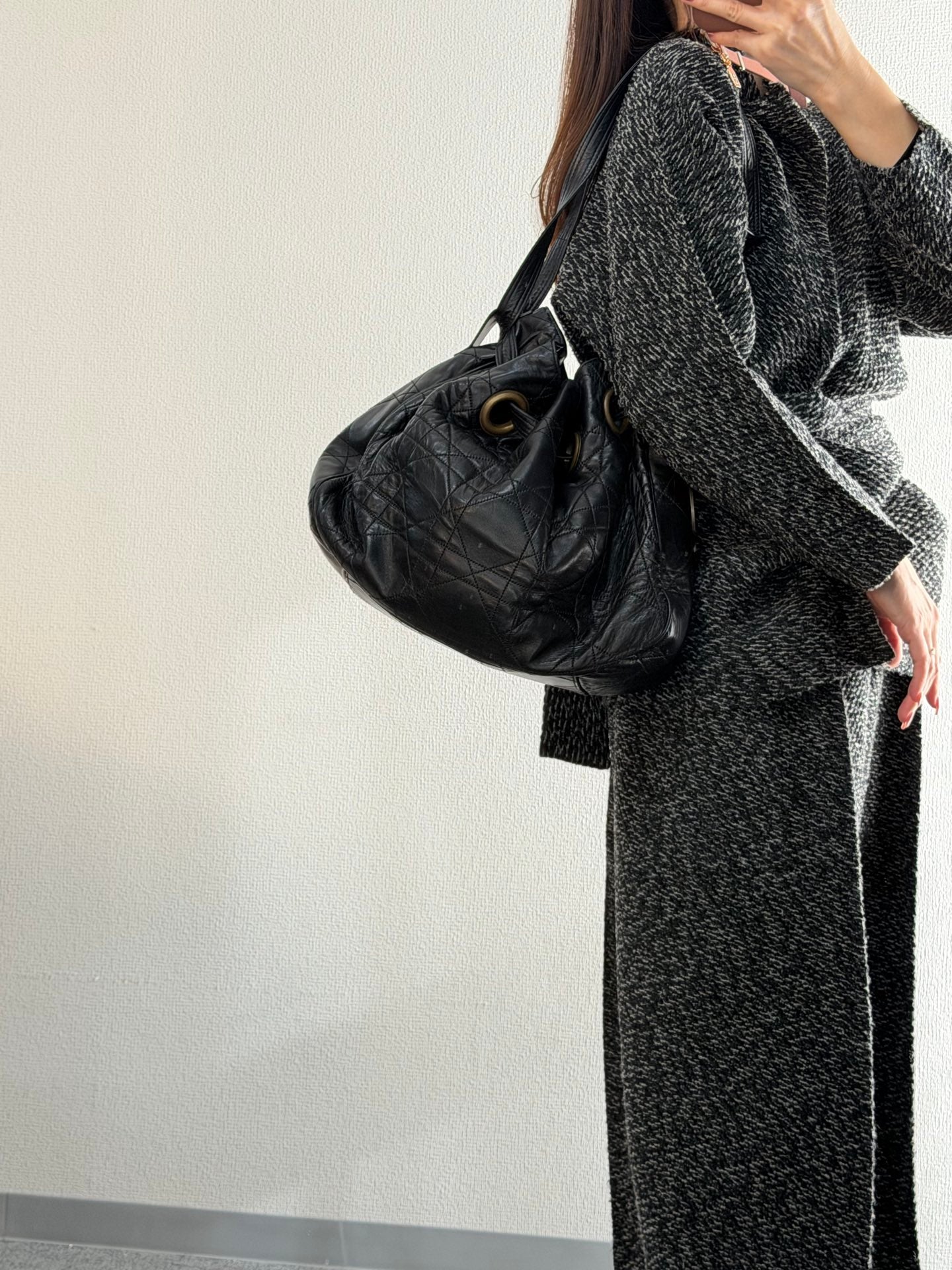 CHRISTIAN DIOR Stitch Genuine 2way Shoulderbag