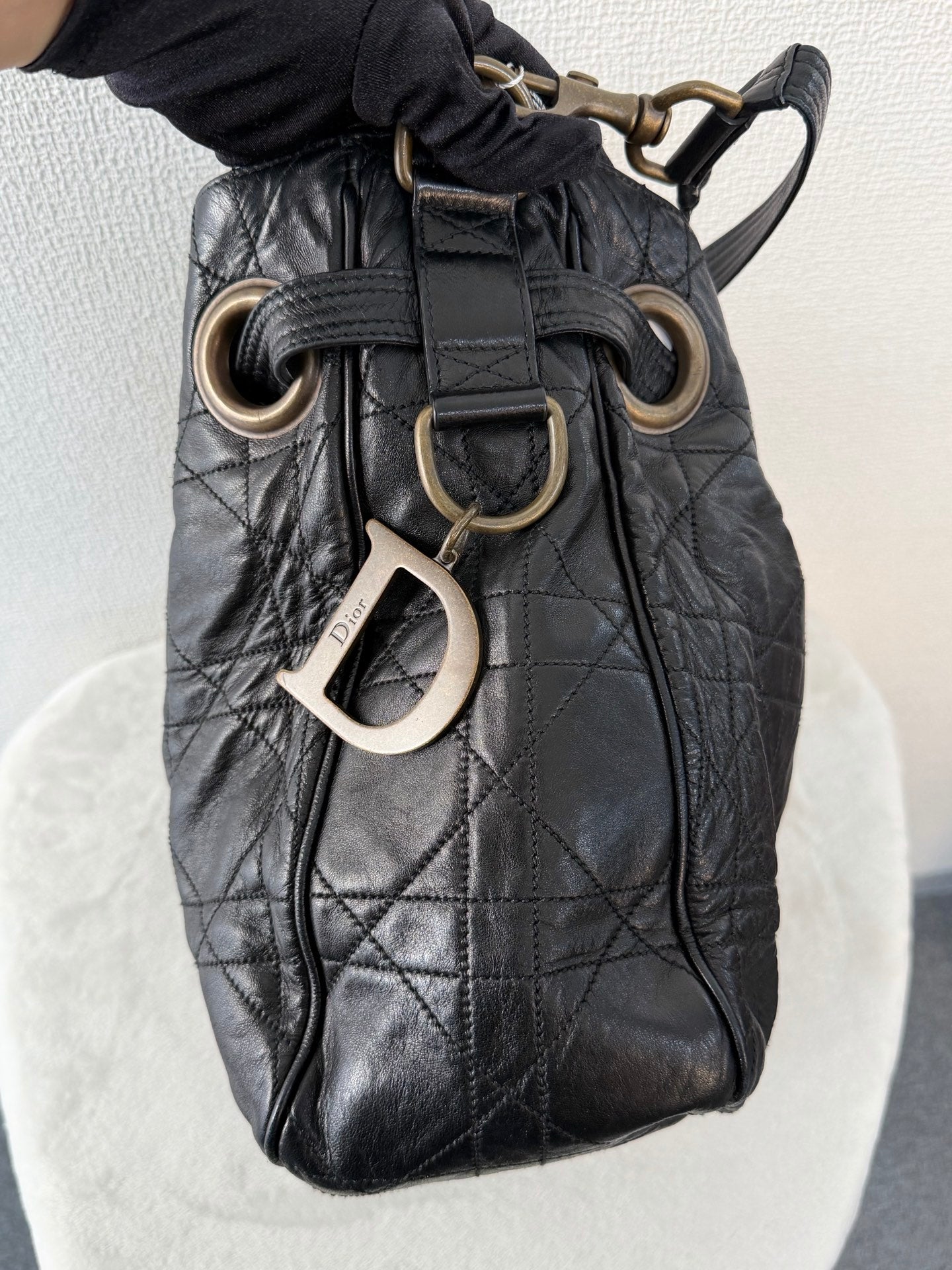 CHRISTIAN DIOR Stitch Genuine 2way Shoulderbag