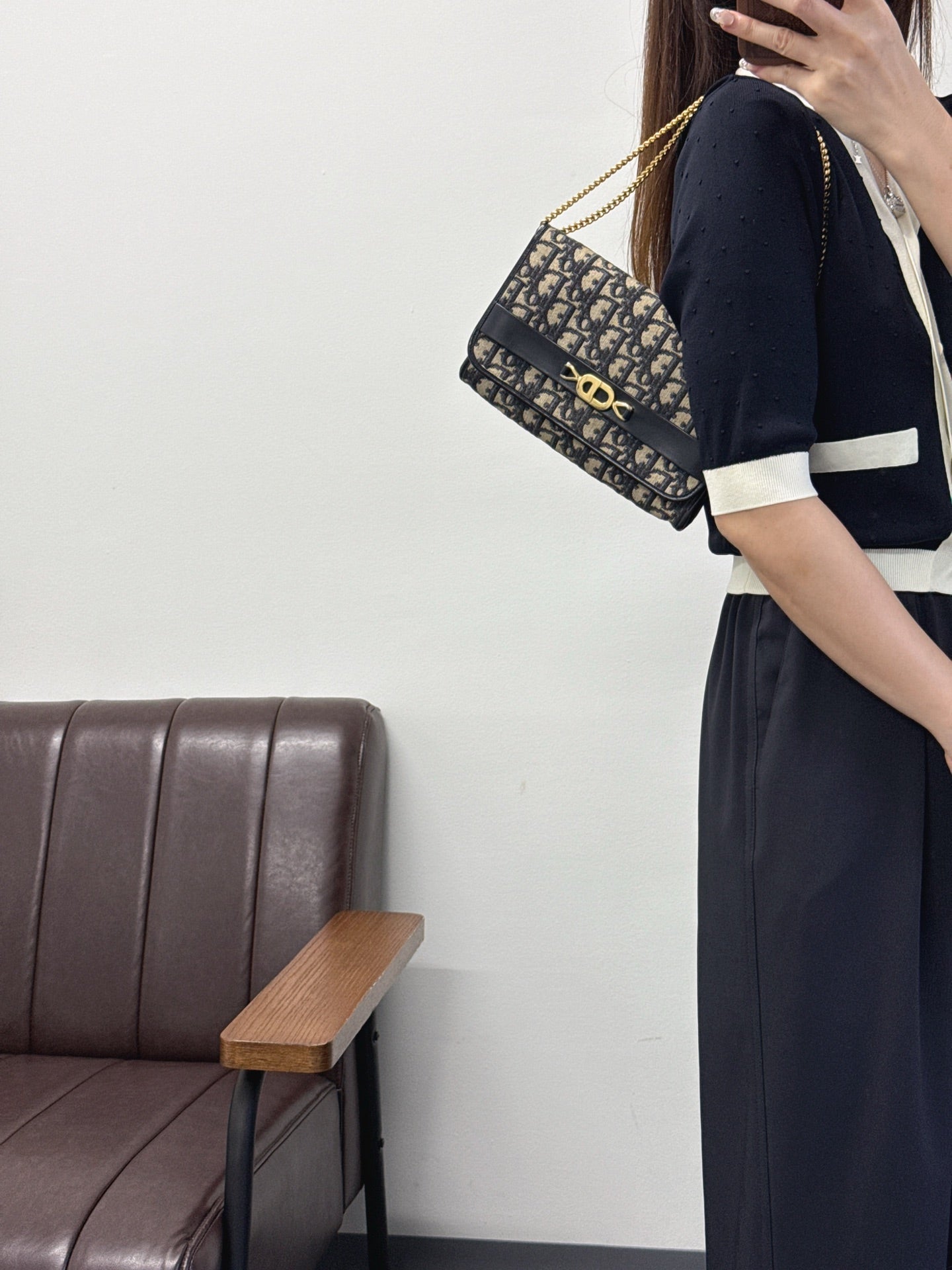 CHRISTIAN DIOR Oblique Flap Chainbag