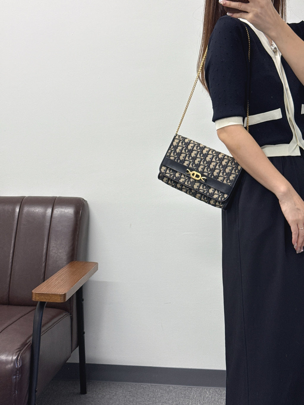 CHRISTIAN DIOR Oblique Flap Chainbag