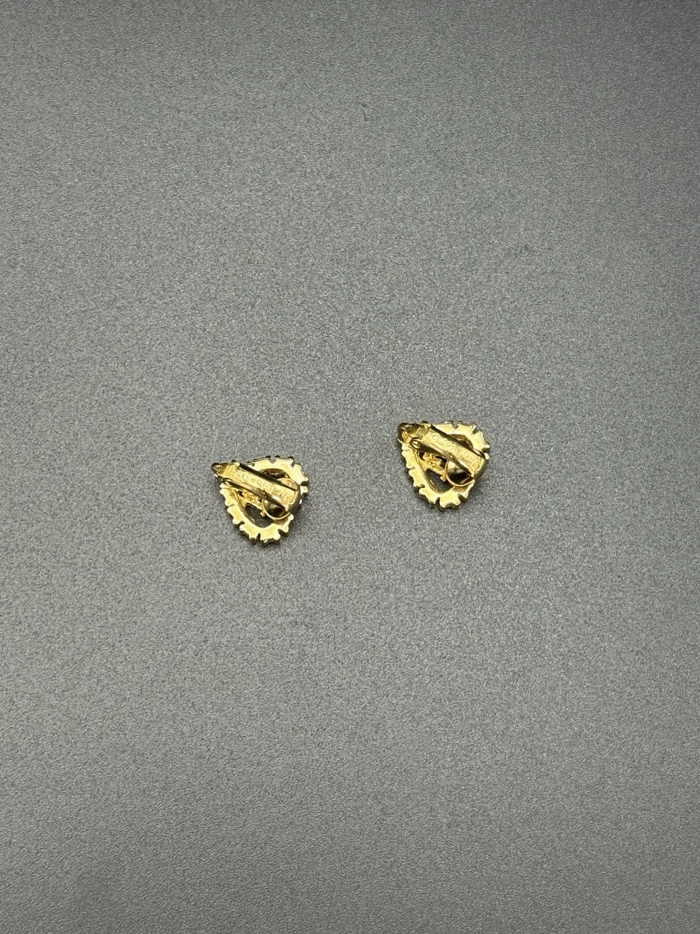 CHRISTIAN DIOR Rheinstone Heart-Shaped Clip On earring