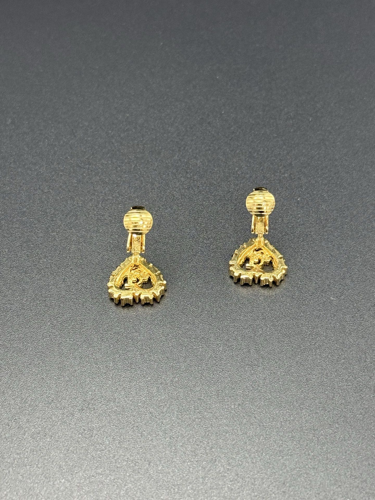 CHRISTIAN DIOR Rheinstone Heart-Shaped Clip On earring