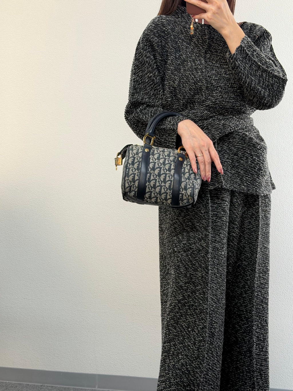 CHRISTIAN DIOR D'Oblique Boston Handbag Mini
