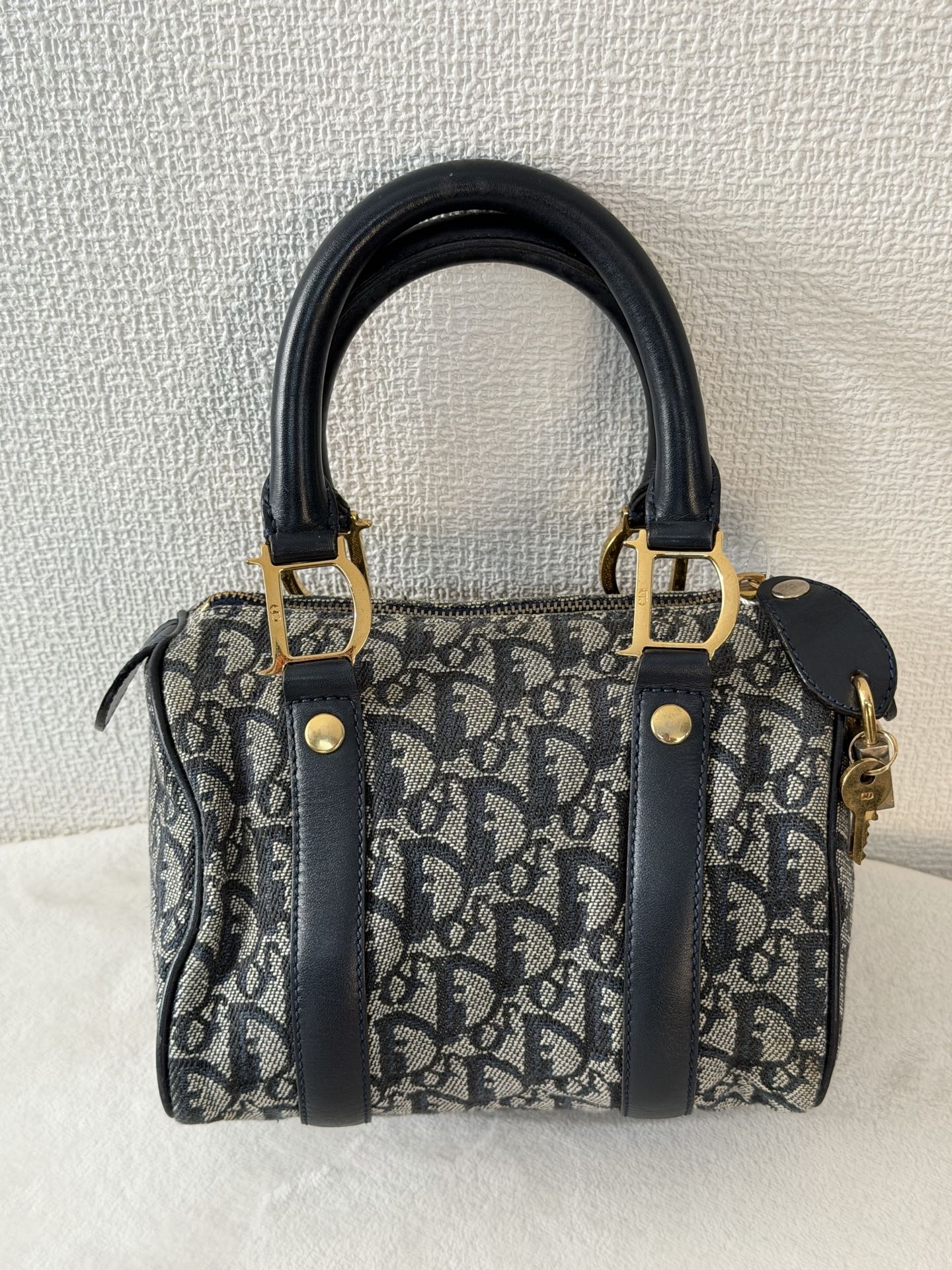 CHRISTIAN DIOR D'Oblique Boston Handbag Mini