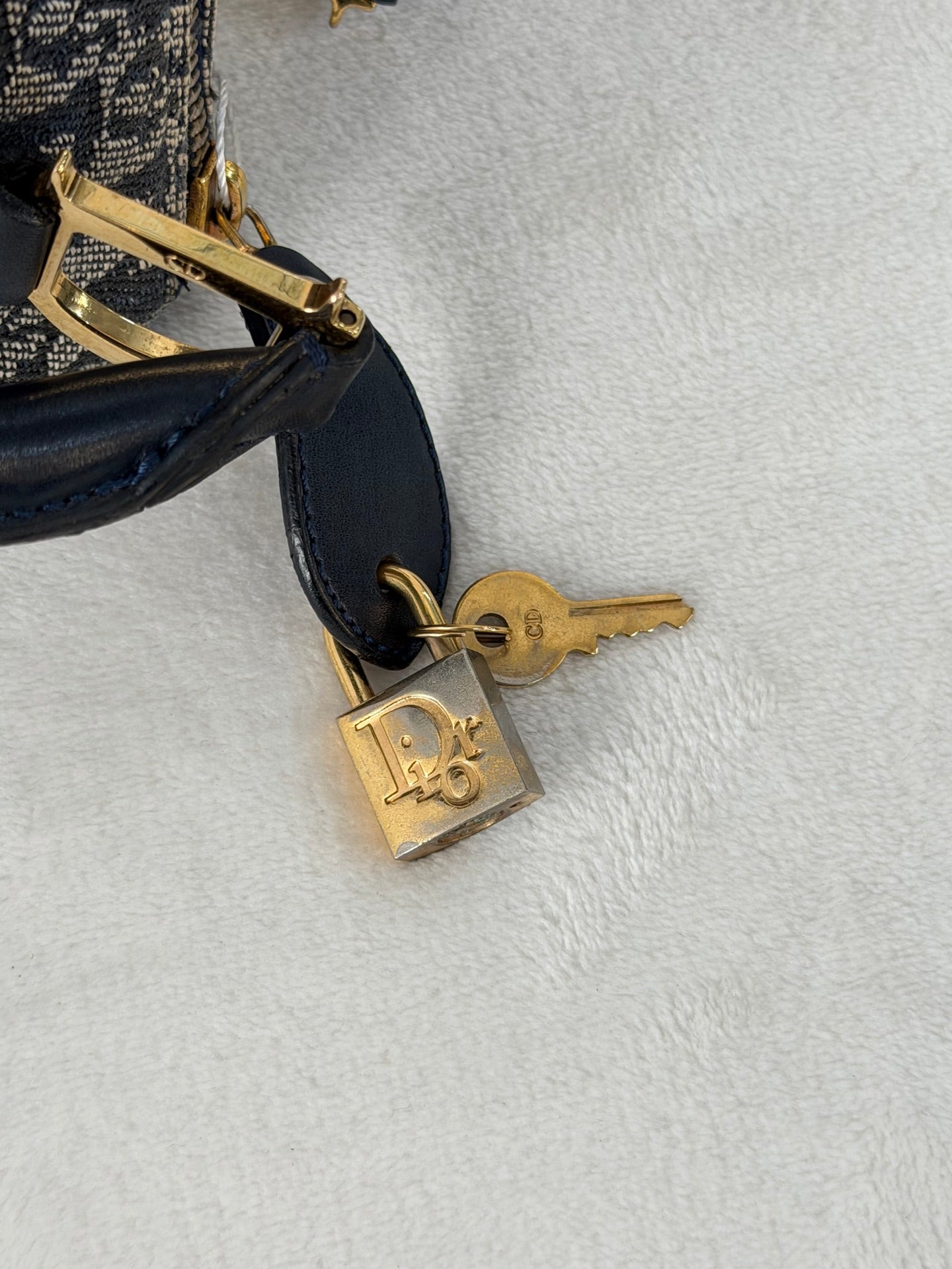 CHRISTIAN DIOR D'Oblique Boston Handbag Mini