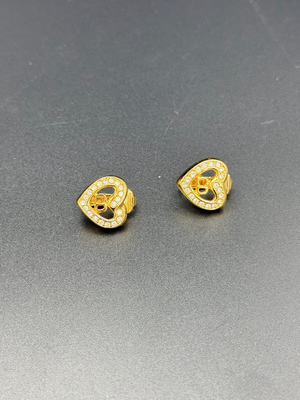 Christian Dior Heart-shaped Clip on Earring and Nacklace Set
