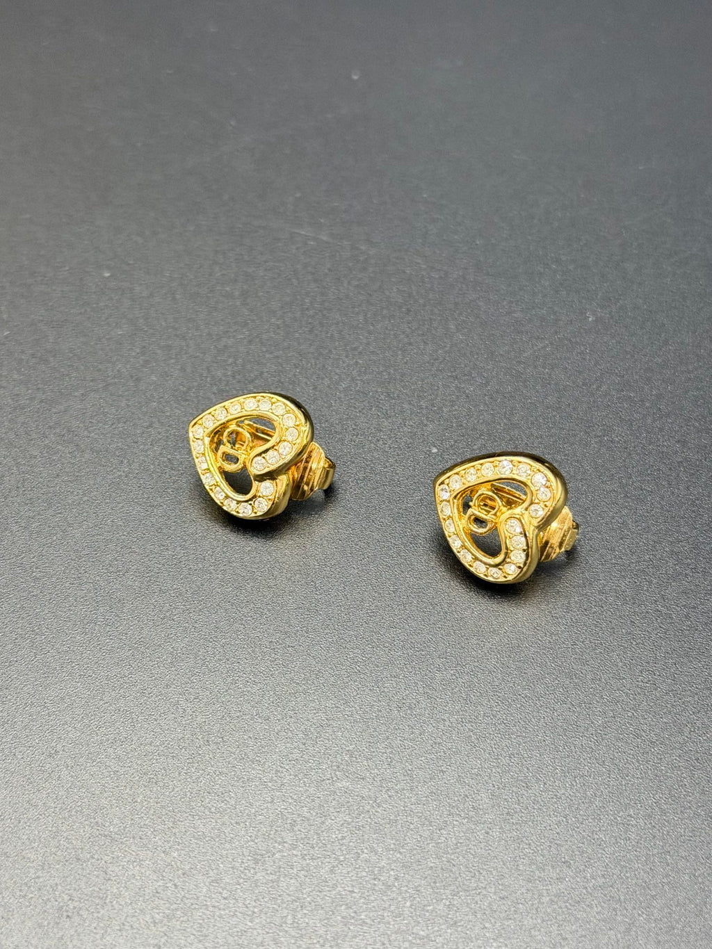 Christian Dior Heart-shaped Clip on Earring and Nacklace Set