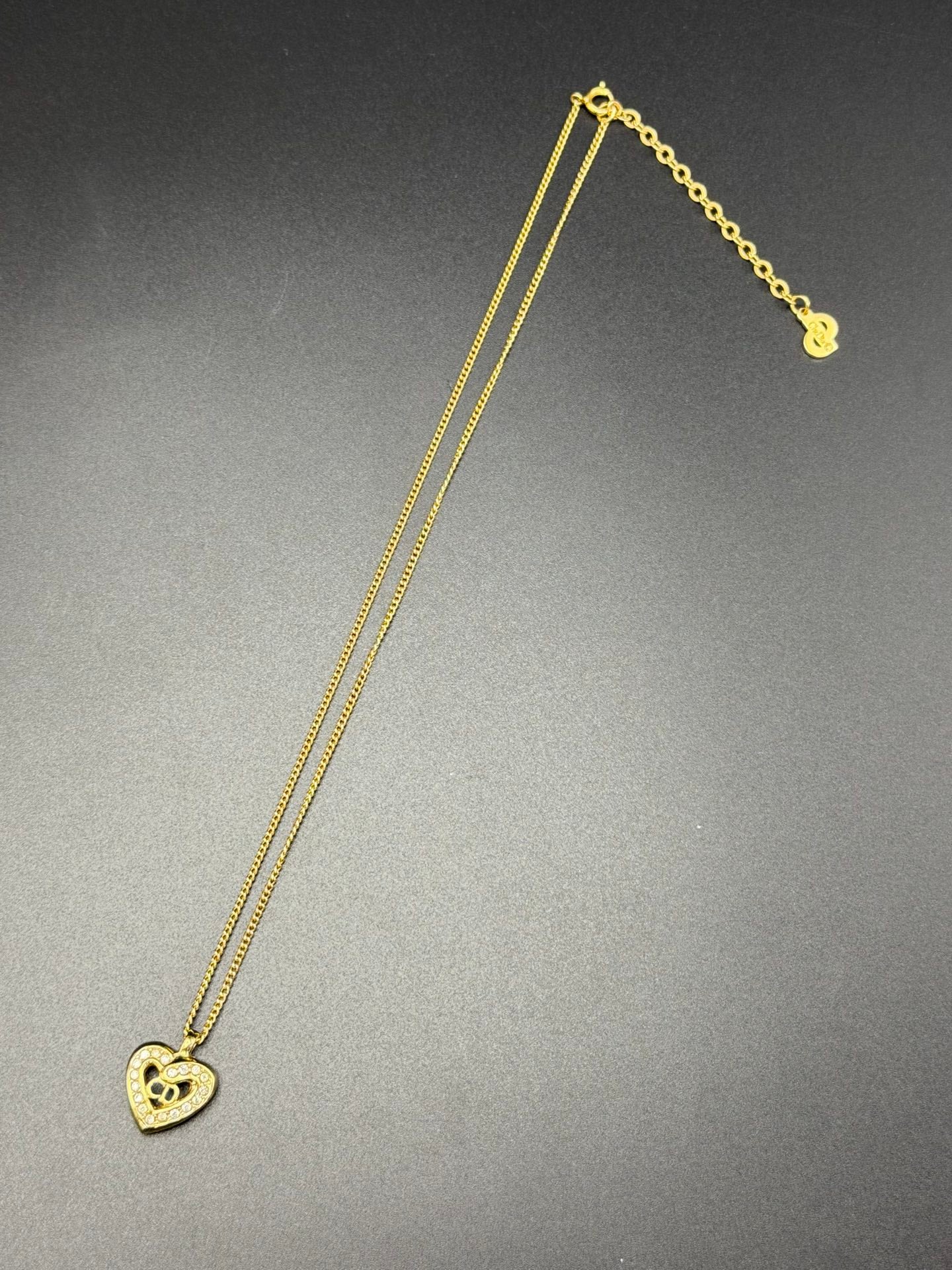Christian Dior Heart-shaped Clip on Earring and Nacklace Set