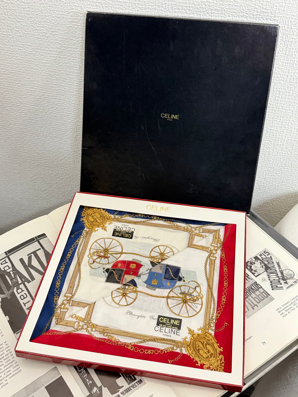 CELINE Carriage Silk Handkerchief