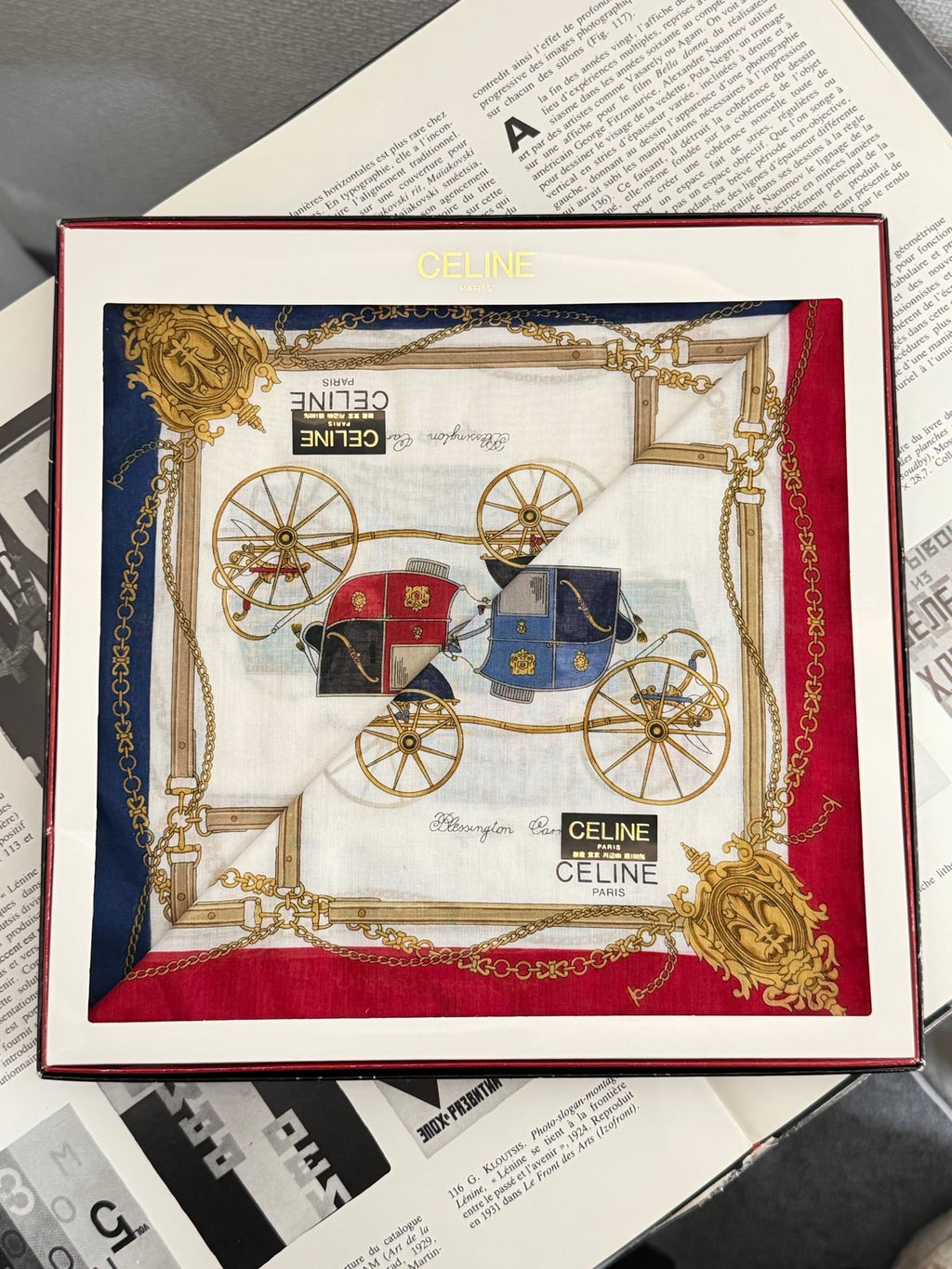 CELINE Carriage Silk Handkerchief