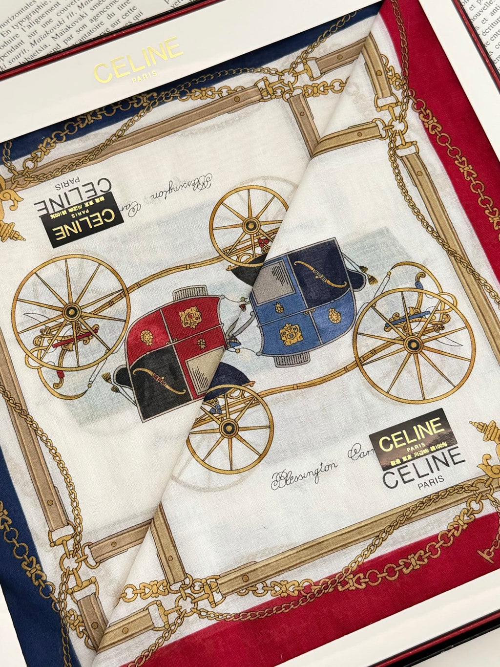 CELINE Carriage Silk Handkerchief
